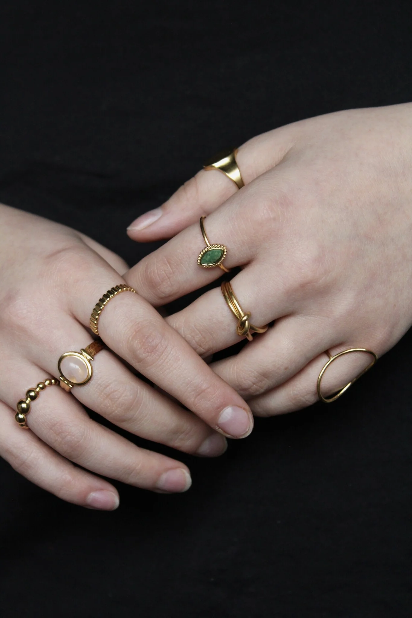 Lindy - Ring - Natural Stone - Stainless Steel - Adjustable - Image 13