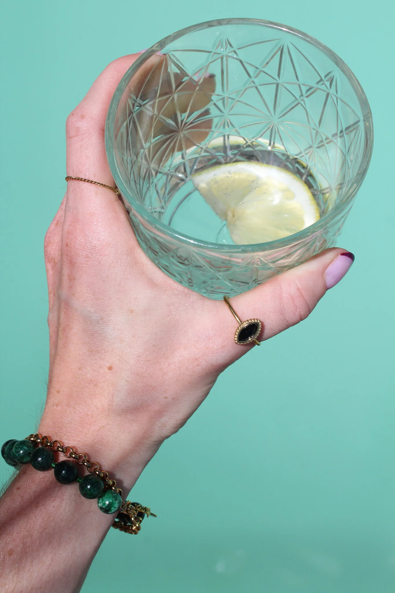 Lindy - Ring - Natural Stone - Stainless Steel - Adjustable - Image 3