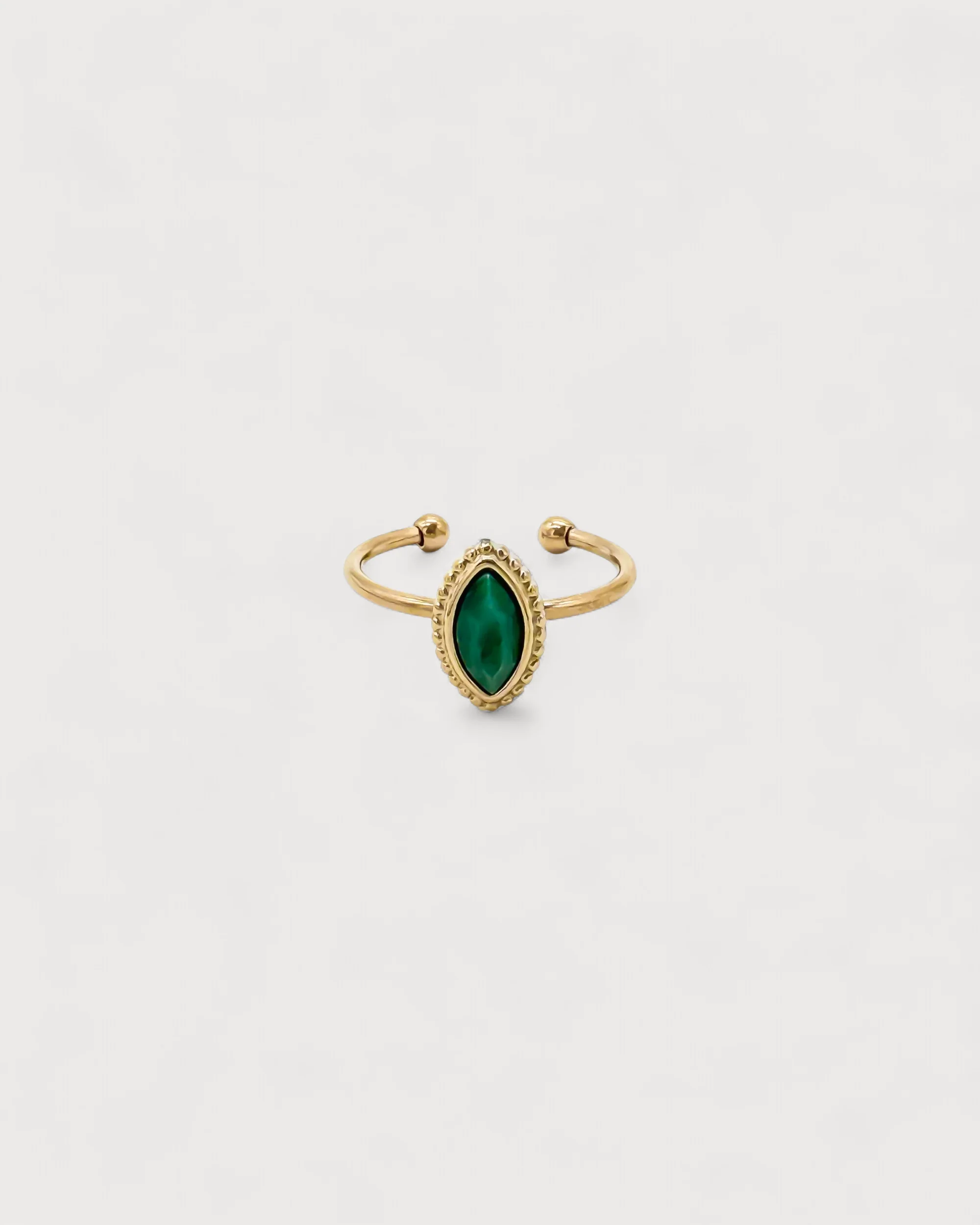 Lindy - Ring - Natural Stone - Stainless Steel - Adjustable - Image 4