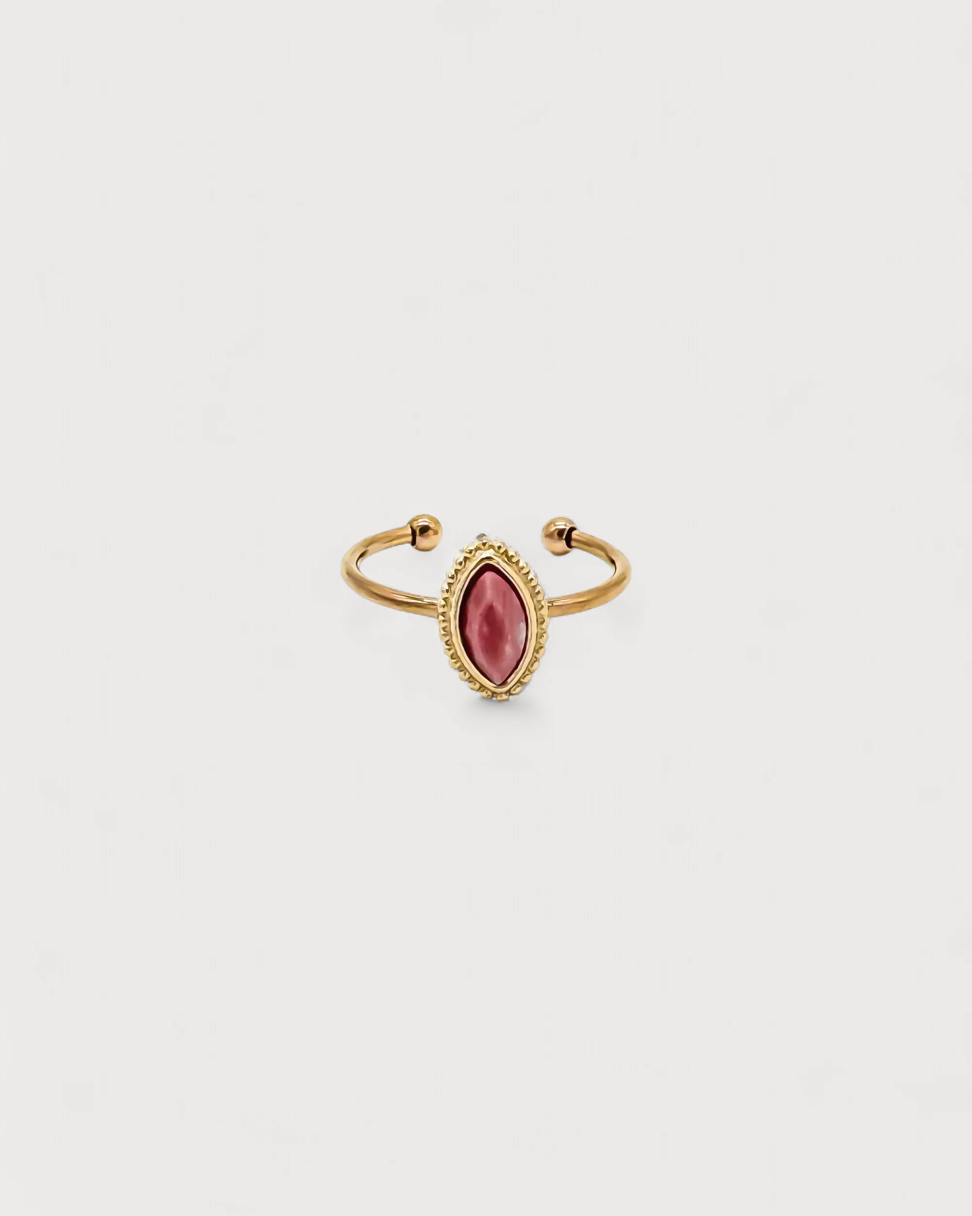 Lindy - Ring - Natural Stone - Stainless Steel - Adjustable - Image 7