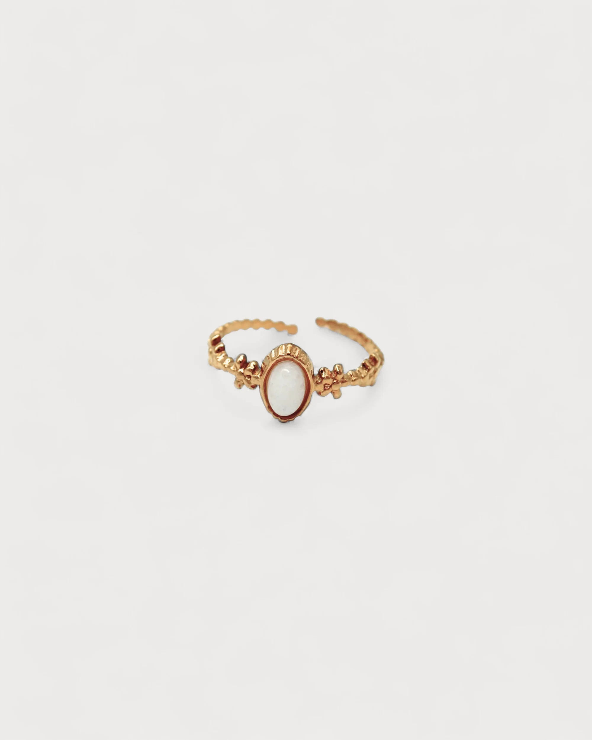 Lisa - Ring - Natural Stone - Stainless Steel - Adjustable