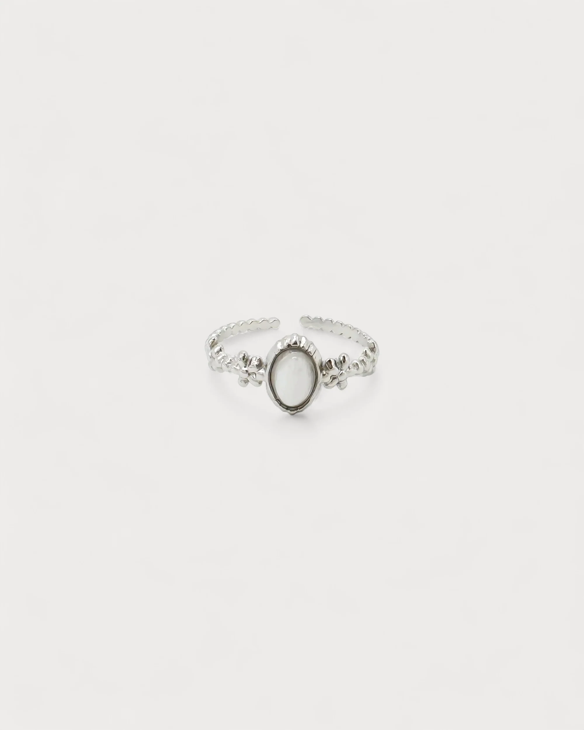 Lisa - Ring - Natural Stone - Stainless Steel - Adjustable - Image 3