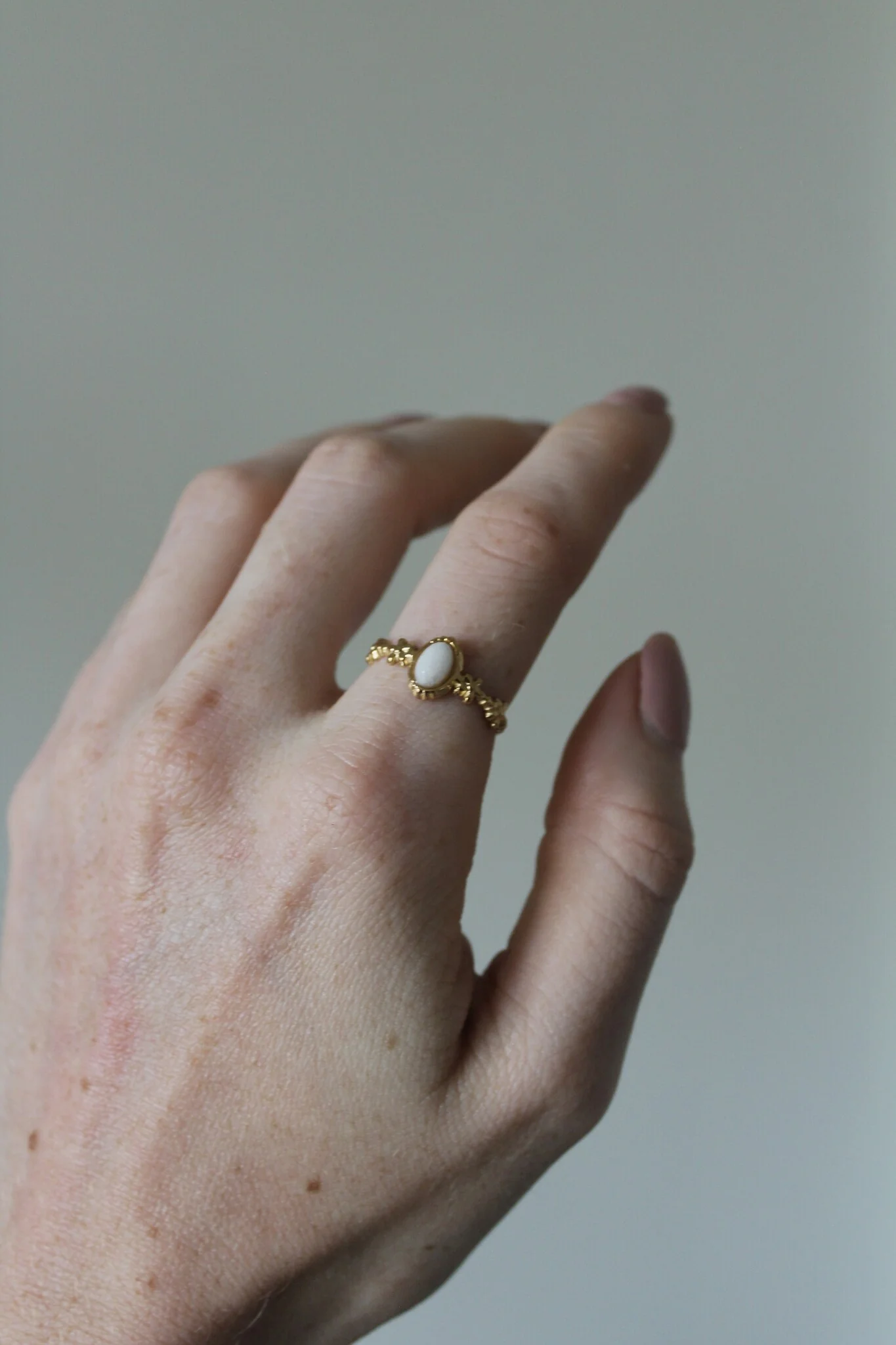 Lisa - Ring - Natural Stone - Stainless Steel - Adjustable - Image 5