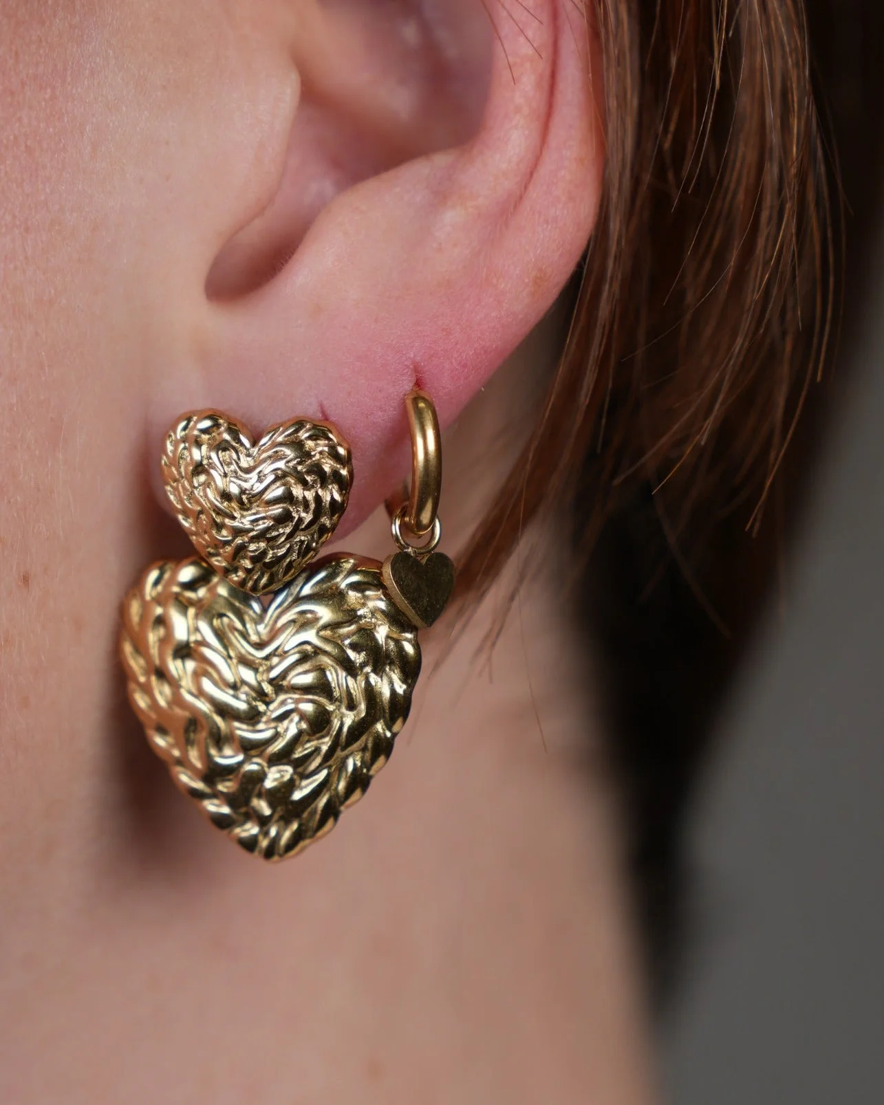 Little Heart - Earrings - Stainless Steel - Image 2