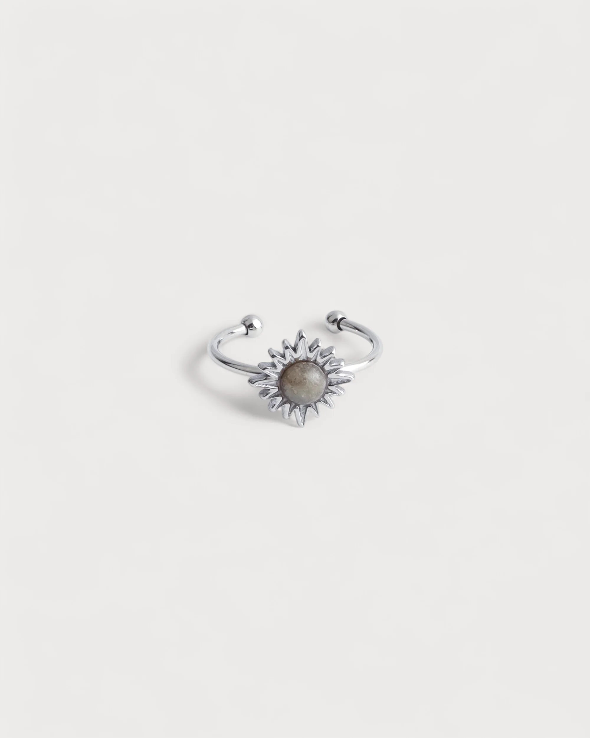 Louelle - Ring - Natural Stone - Stainless Steel - Adjustable - Image 3