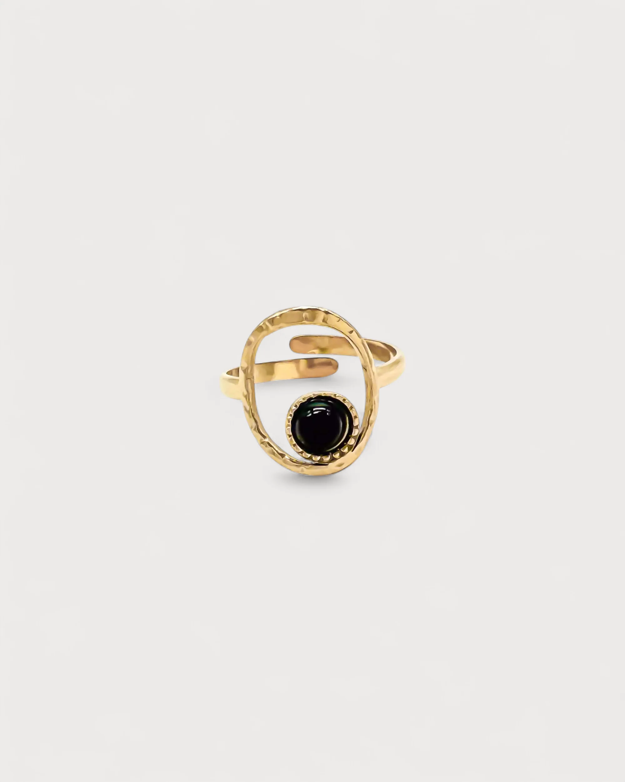 Lucia - Ring - Natural Stone - Stainless Steel - Adjustable - Image 4