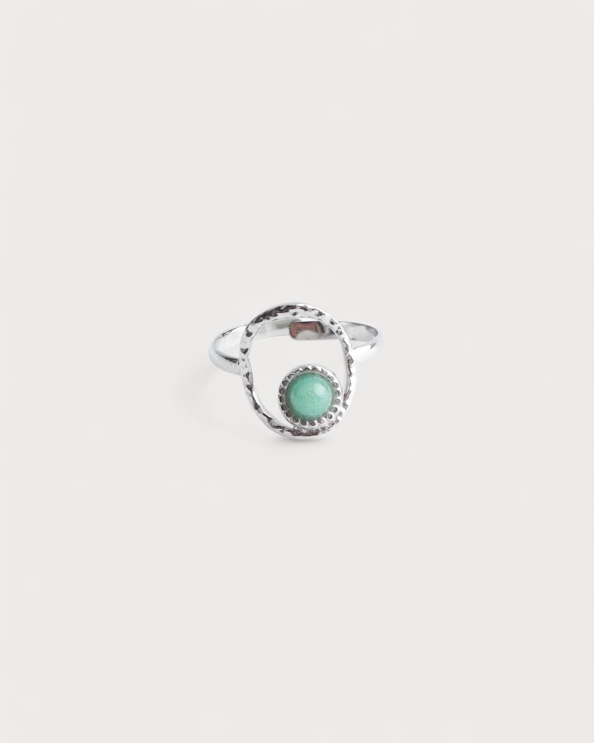 Lucia - Ring - Natural Stone - Stainless Steel - Adjustable - Image 6