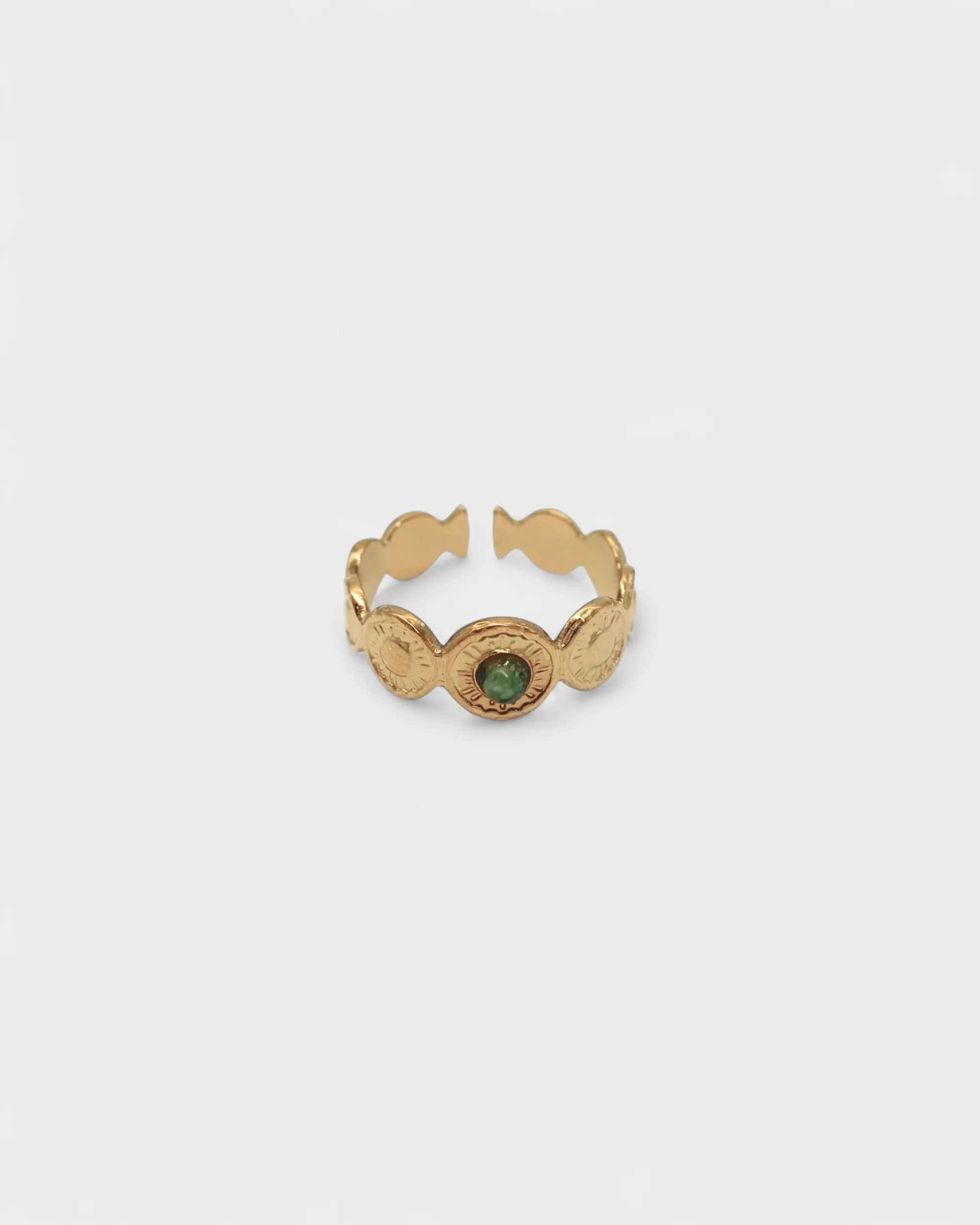 Mariana - Ring - Natural Stone - Stainless Steel - Adjustable