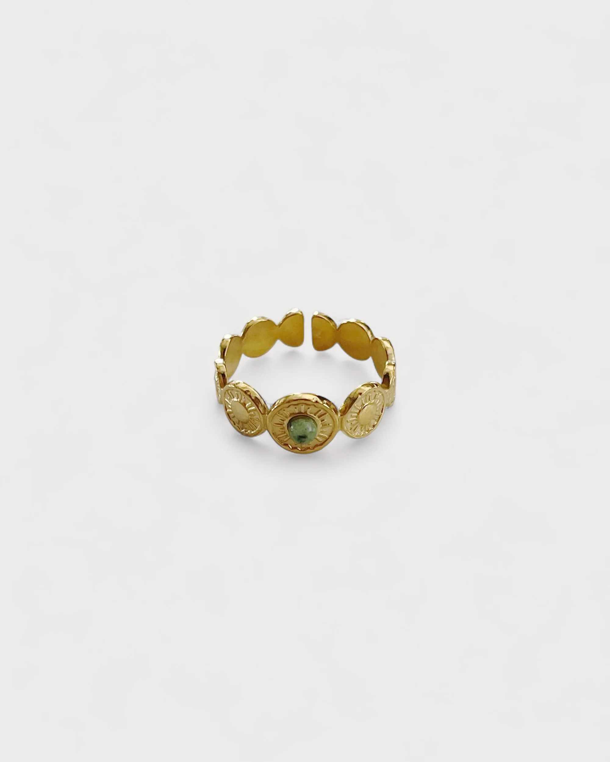 Mariana - Ring - Natural Stone - Stainless Steel - Adjustable - Image 3