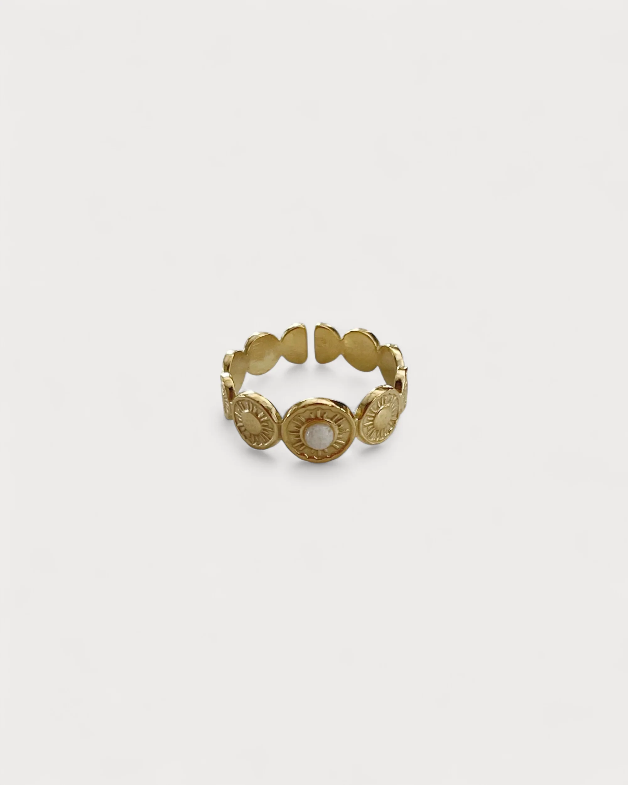 Mariana - Ring - Natural Stone - Stainless Steel - Adjustable - Image 6