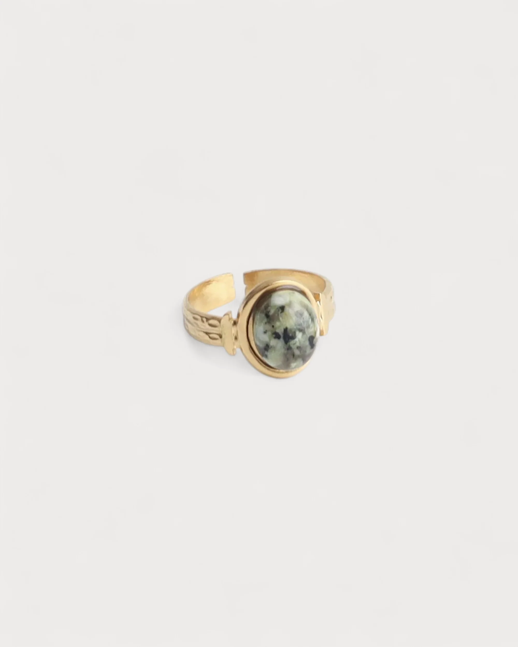 Megane - Ring - Natural Stone - Stainless Steel - Adjustable - Image 16