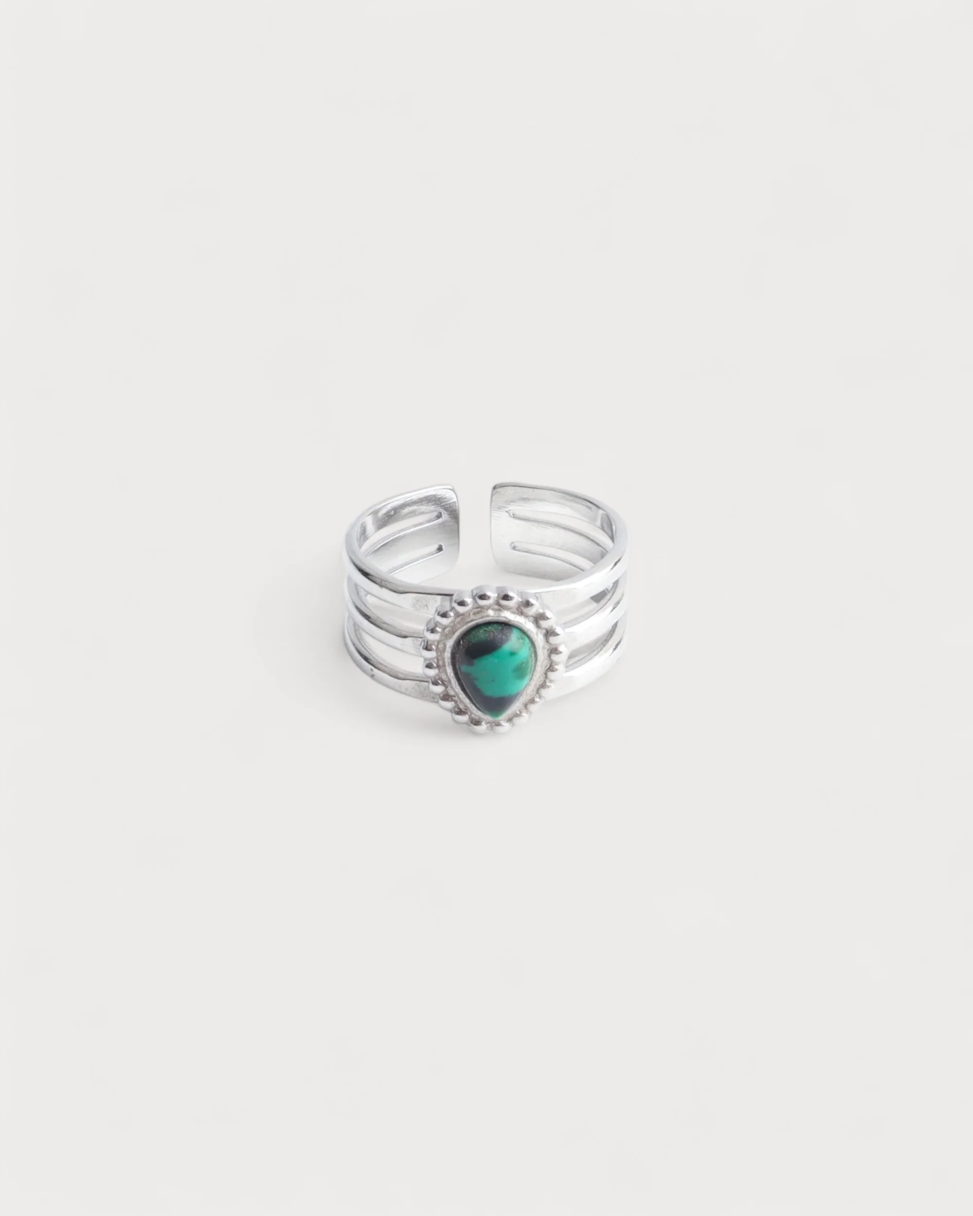 Menthe - Ring - Natural Stone - Stainless Steel - Adjustable - Image 11