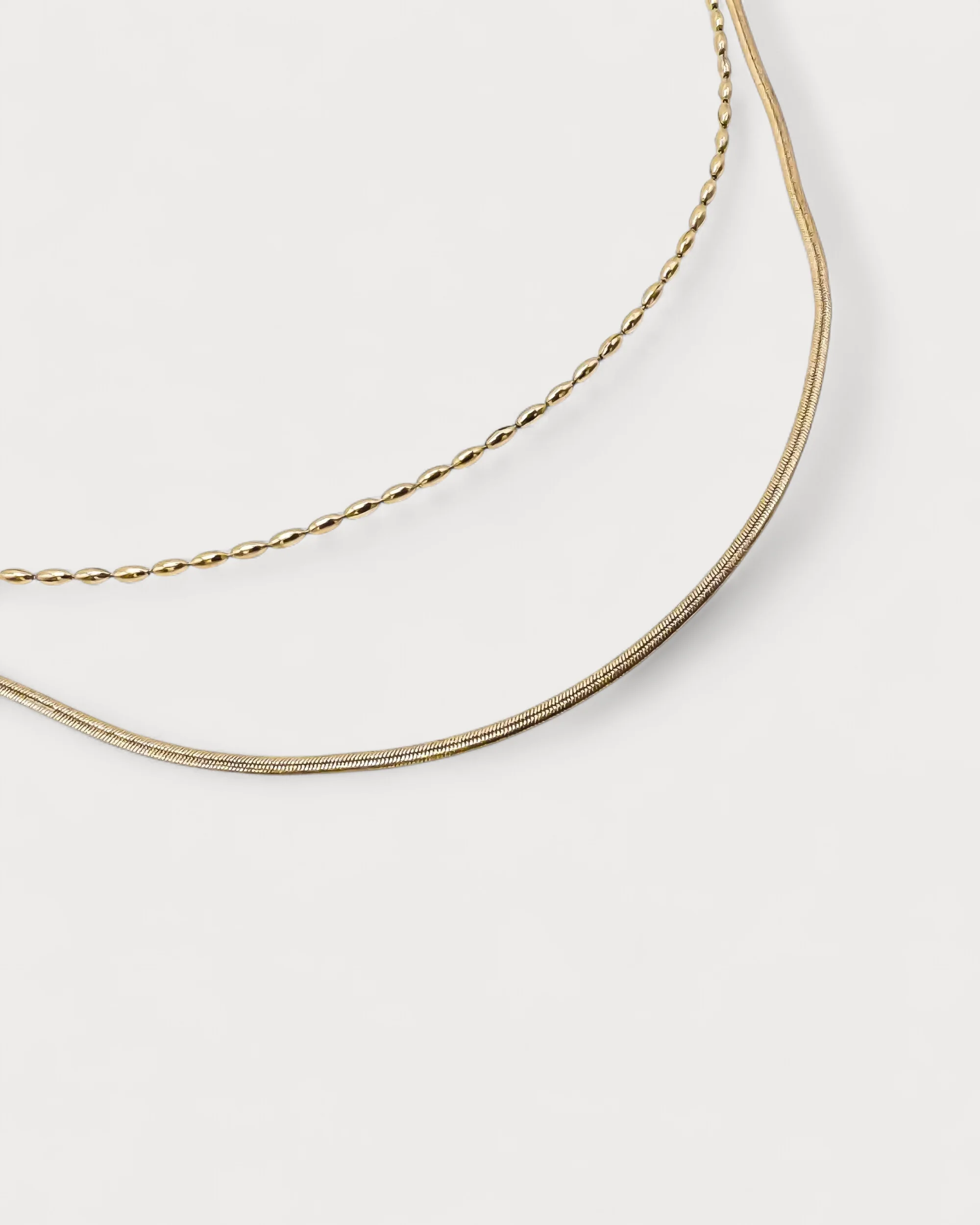 Minimalistic - Necklace - 2 Layer - Stainless Steel - Image 3