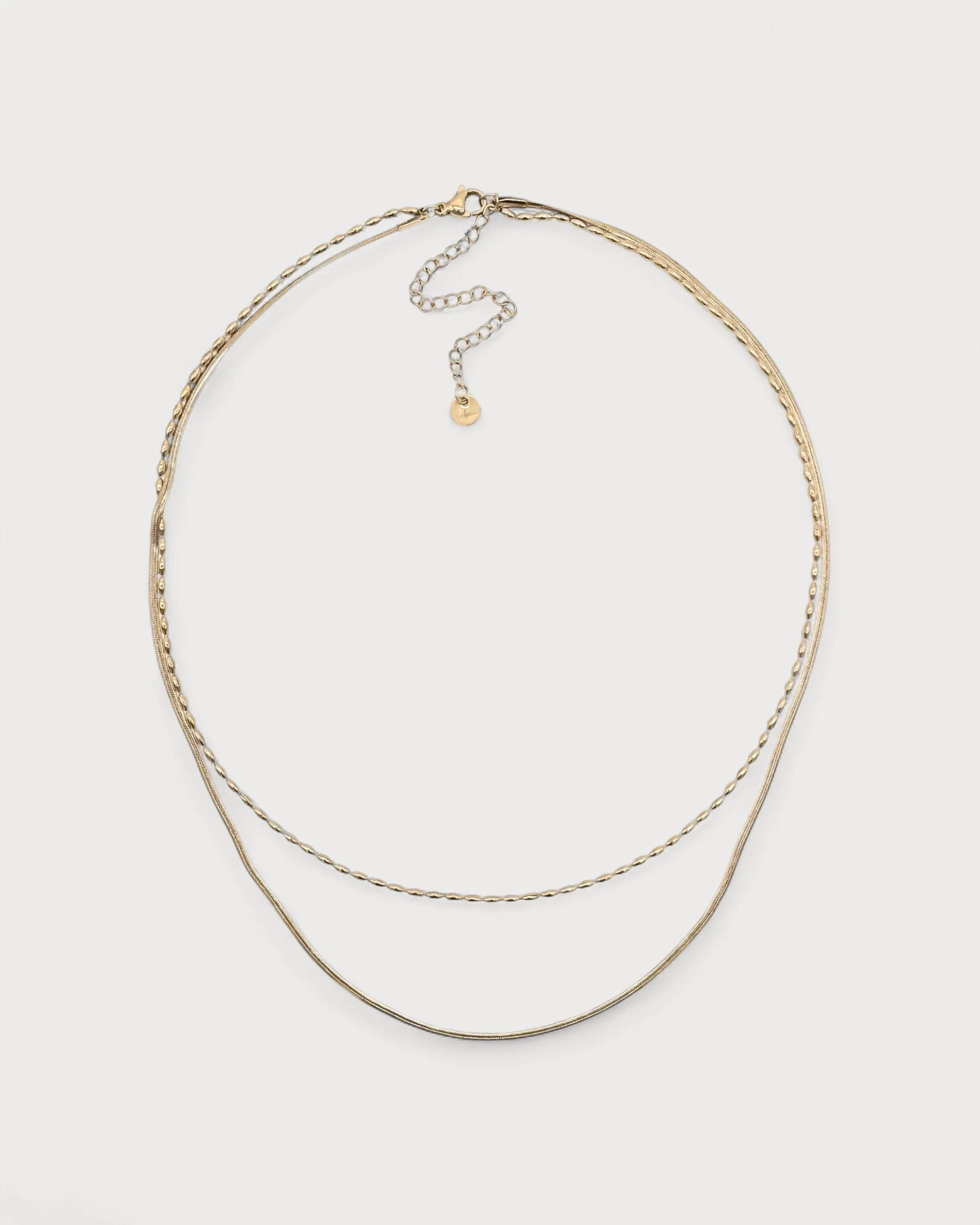 Minimalistic - Necklace - 2 Layer - Stainless Steel - Image 4