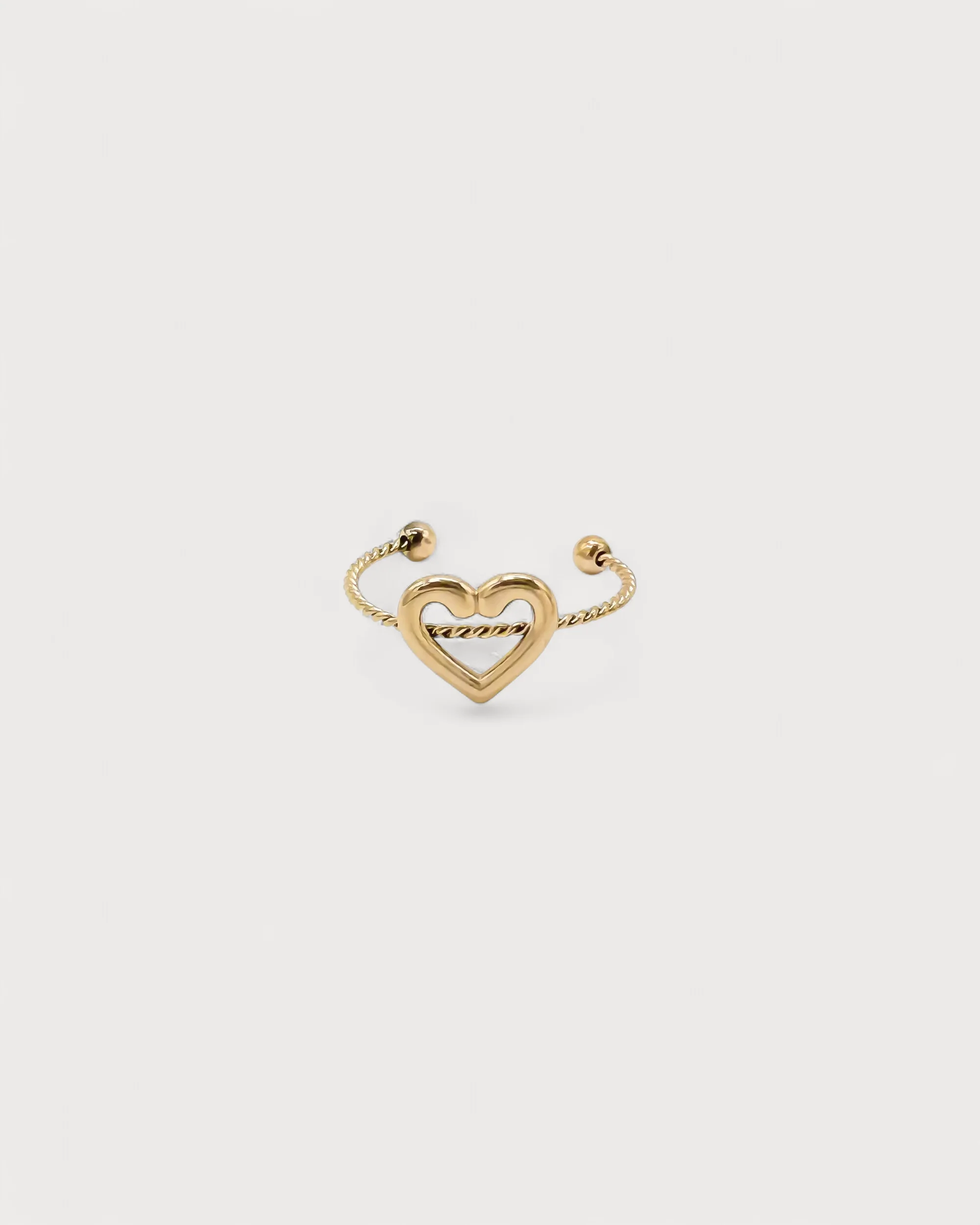 Minimalistic Heart - Ring - Stainless Steel - Adjustable