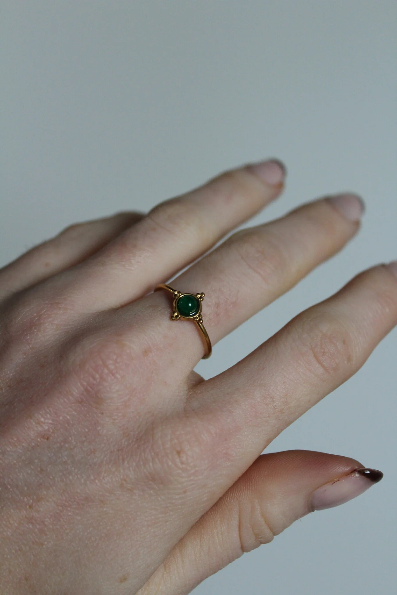 Minimalistic stone - Ring - Stainless Steel - Adjustable - Natural stone - Image 2
