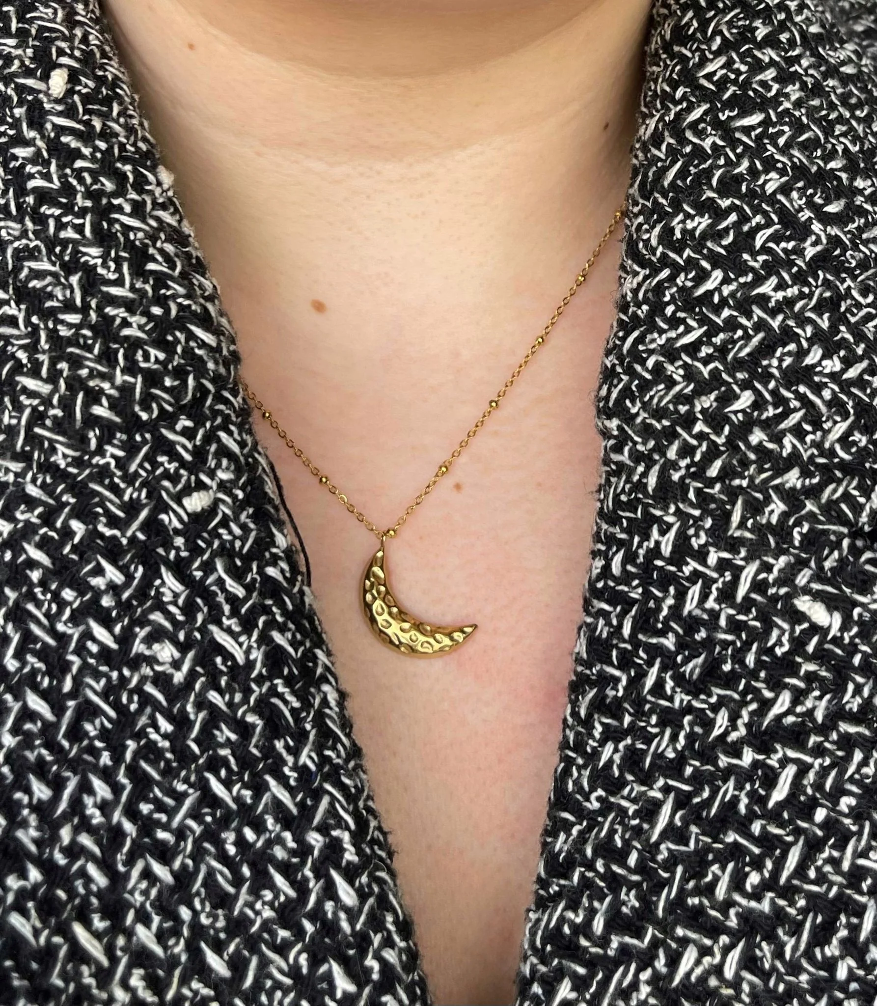 Moon - Necklace - Stainless Steel - Image 4