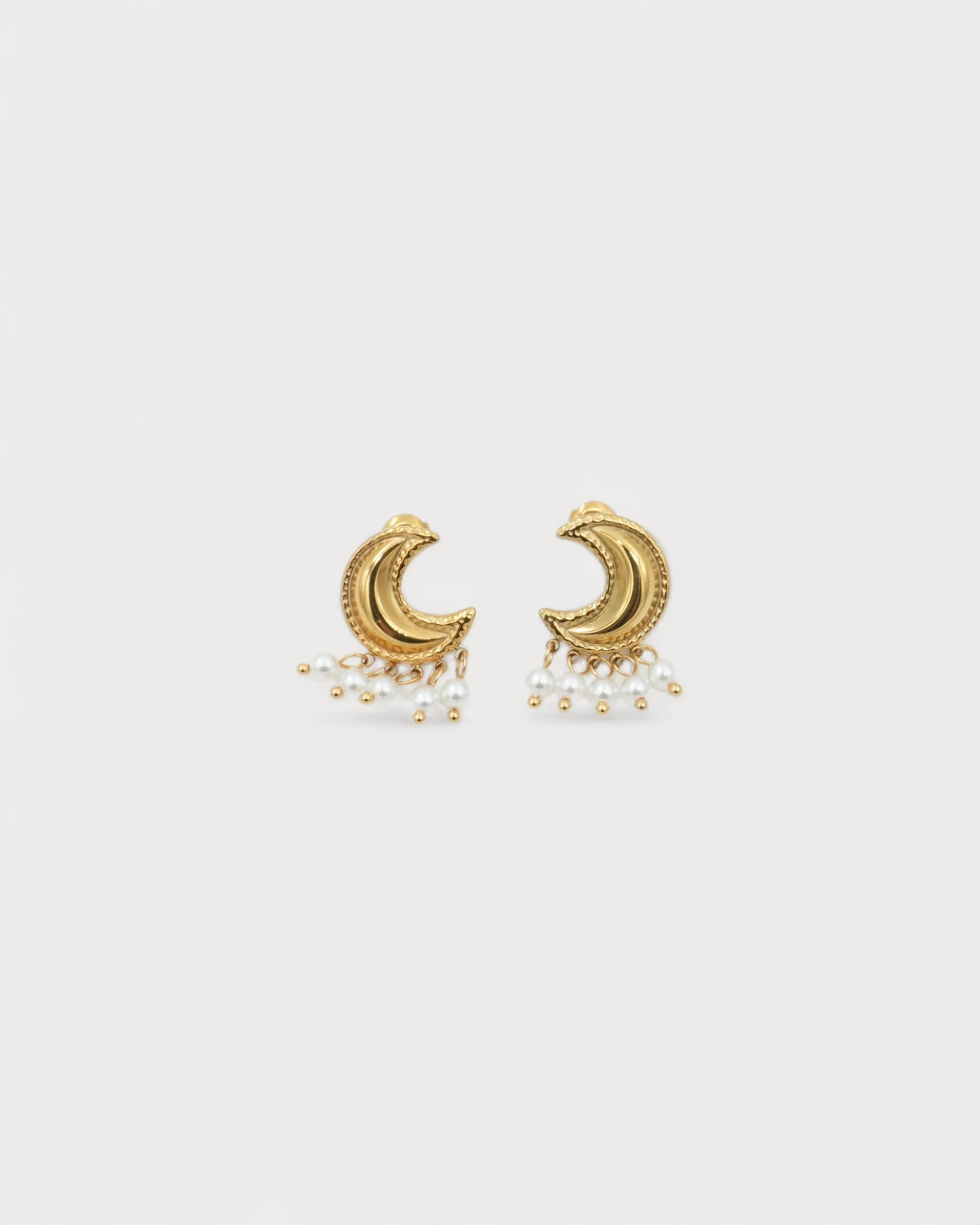 Moon Pearl - Earrings - Stainless Steel