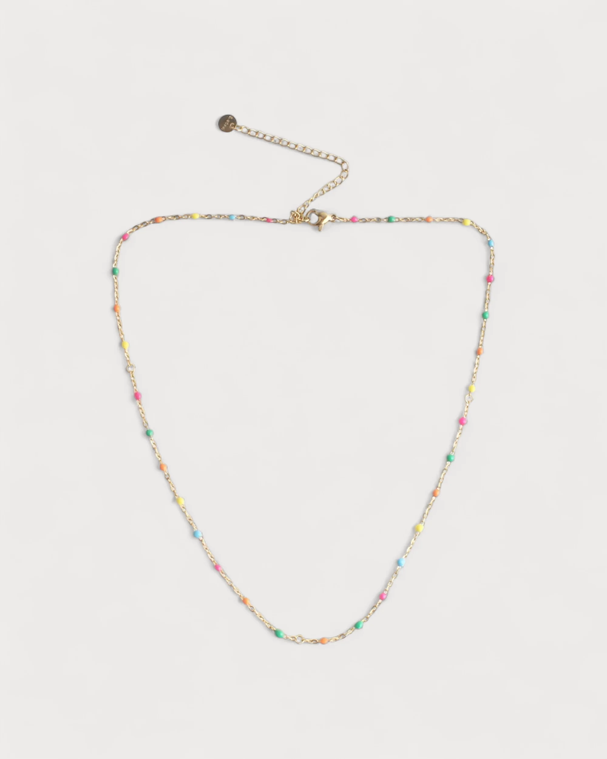 Multicolor Dot - Necklace - Stainless Steel