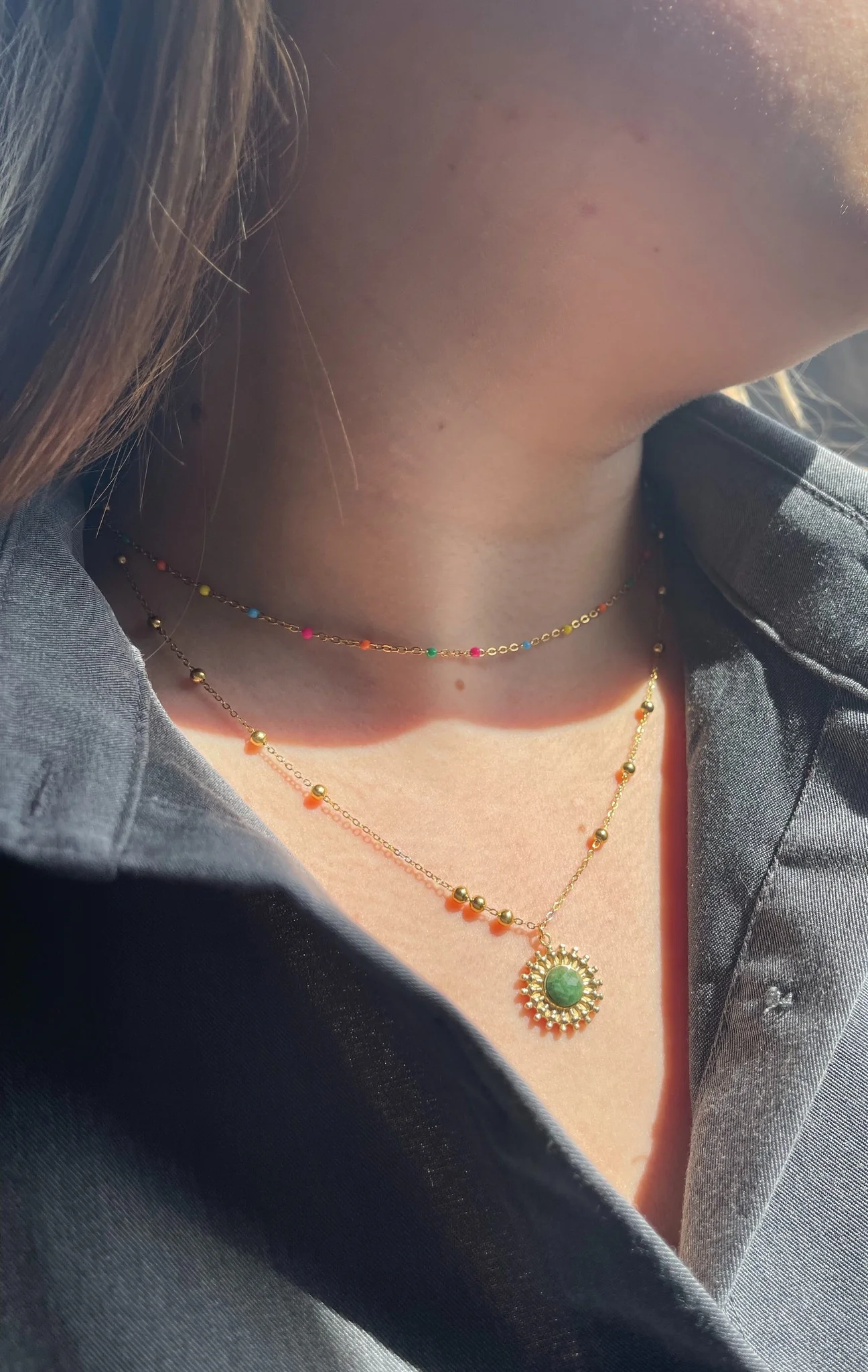 Multicolor Dot - Necklace - Stainless Steel - Image 4