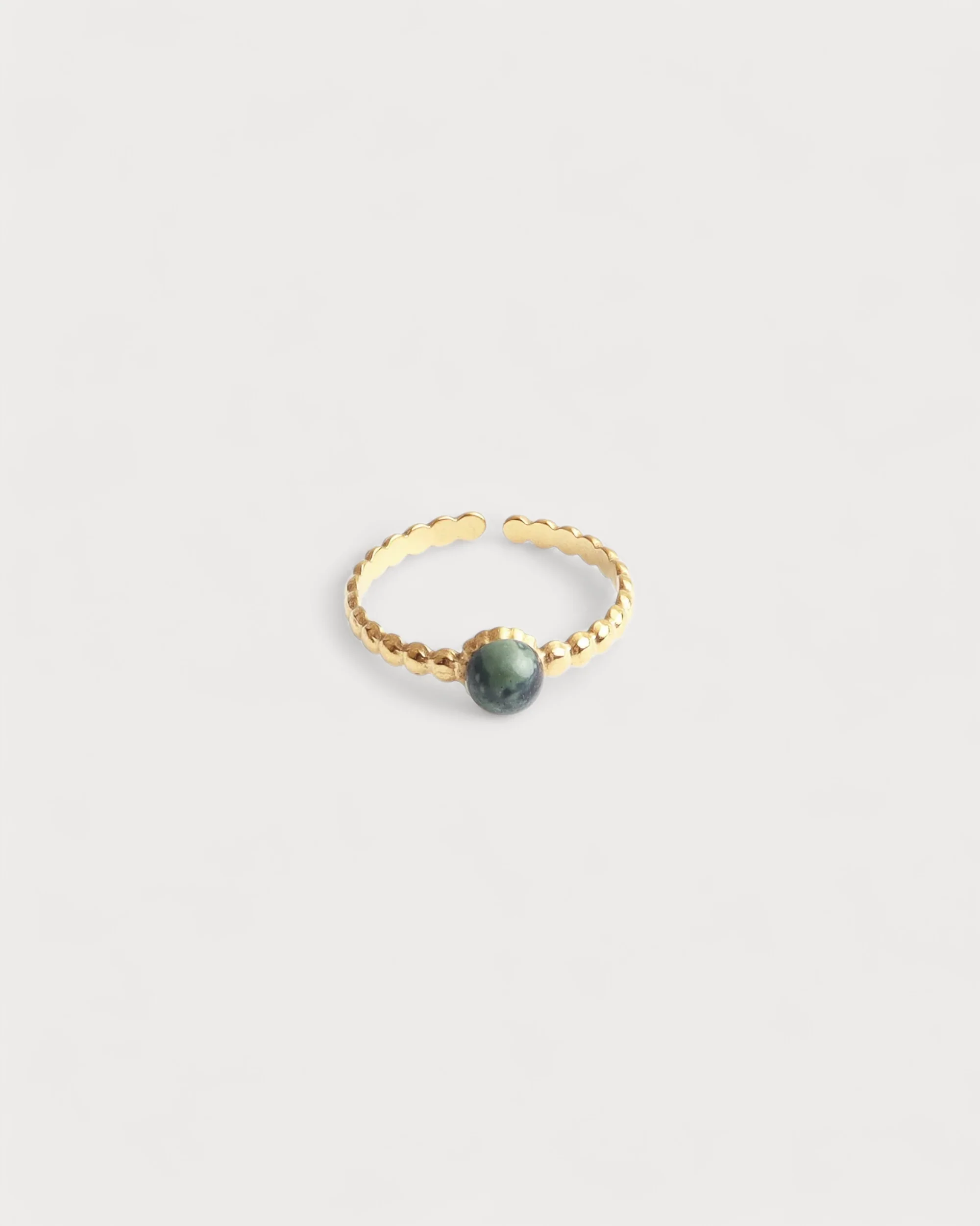 Nadine - Ring - Stainless Steel - Adjustable - Natural Stone