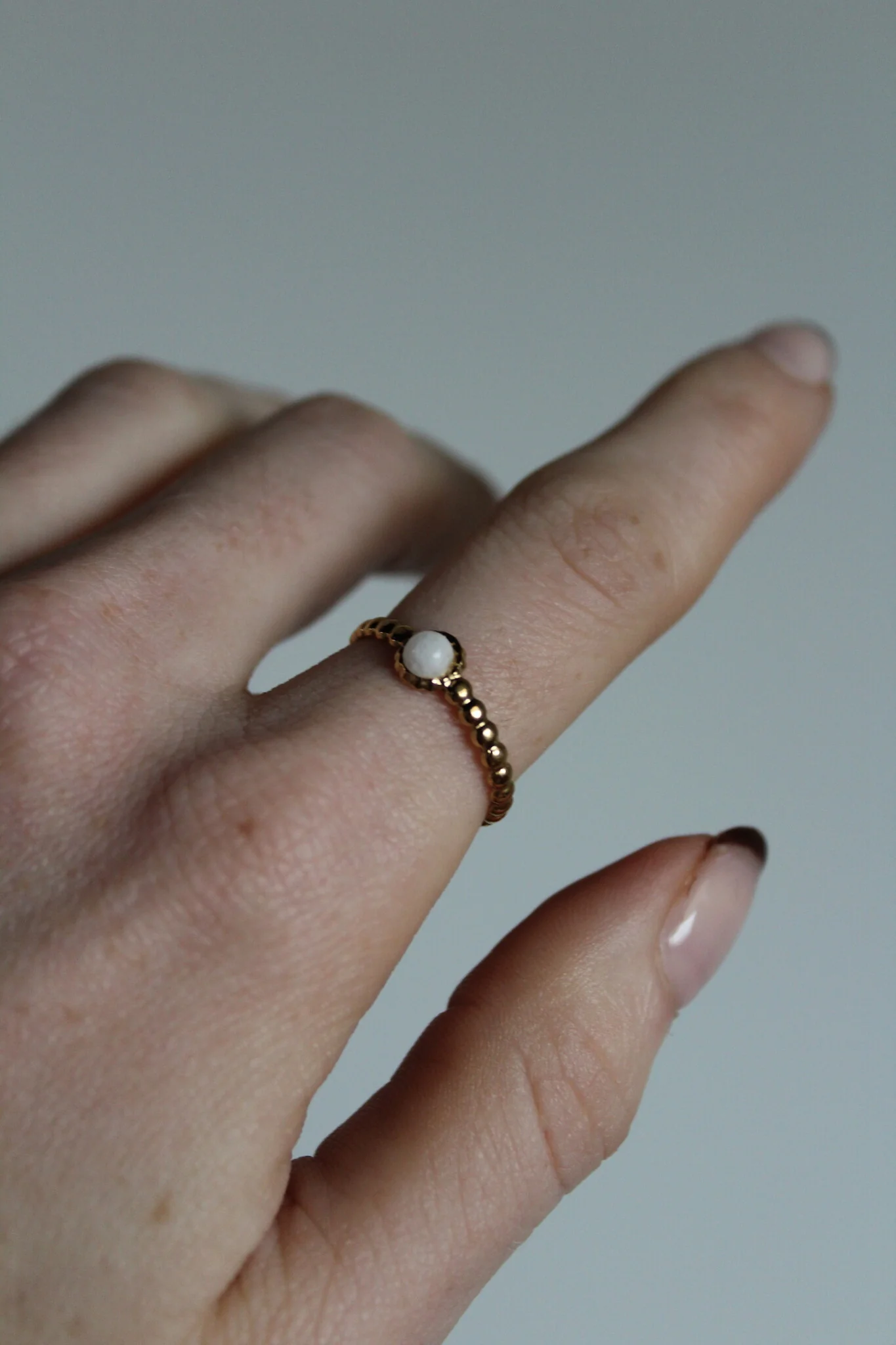 Nadine - Ring - Stainless Steel - Adjustable - Natural Stone - Image 19