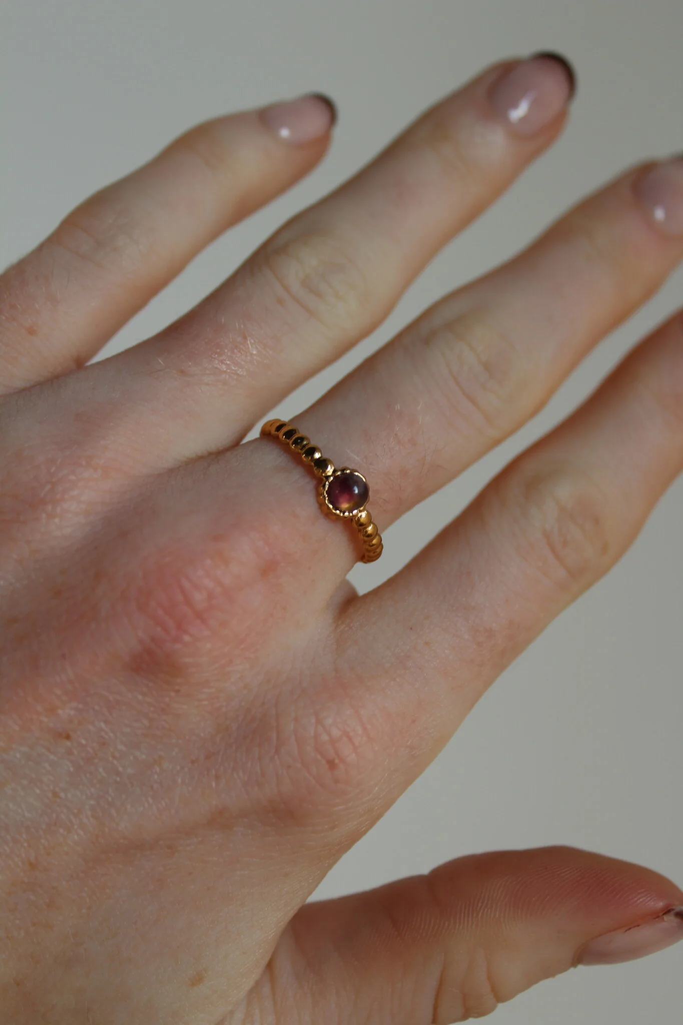 Nadine - Ring - Stainless Steel - Adjustable - Natural Stone - Image 7