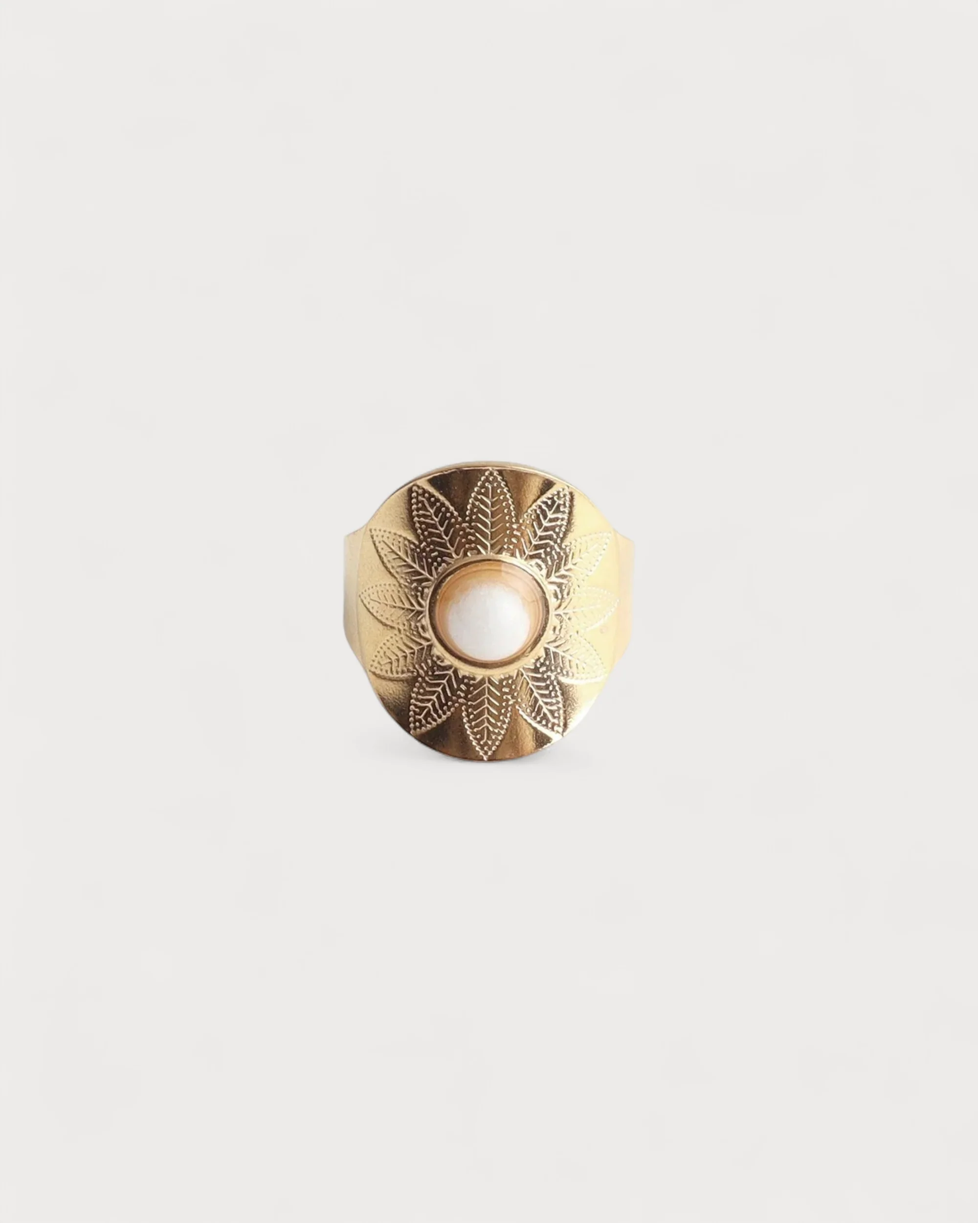 Nanne - Ring - Natural Stone - Stainless Steel - Adjustable