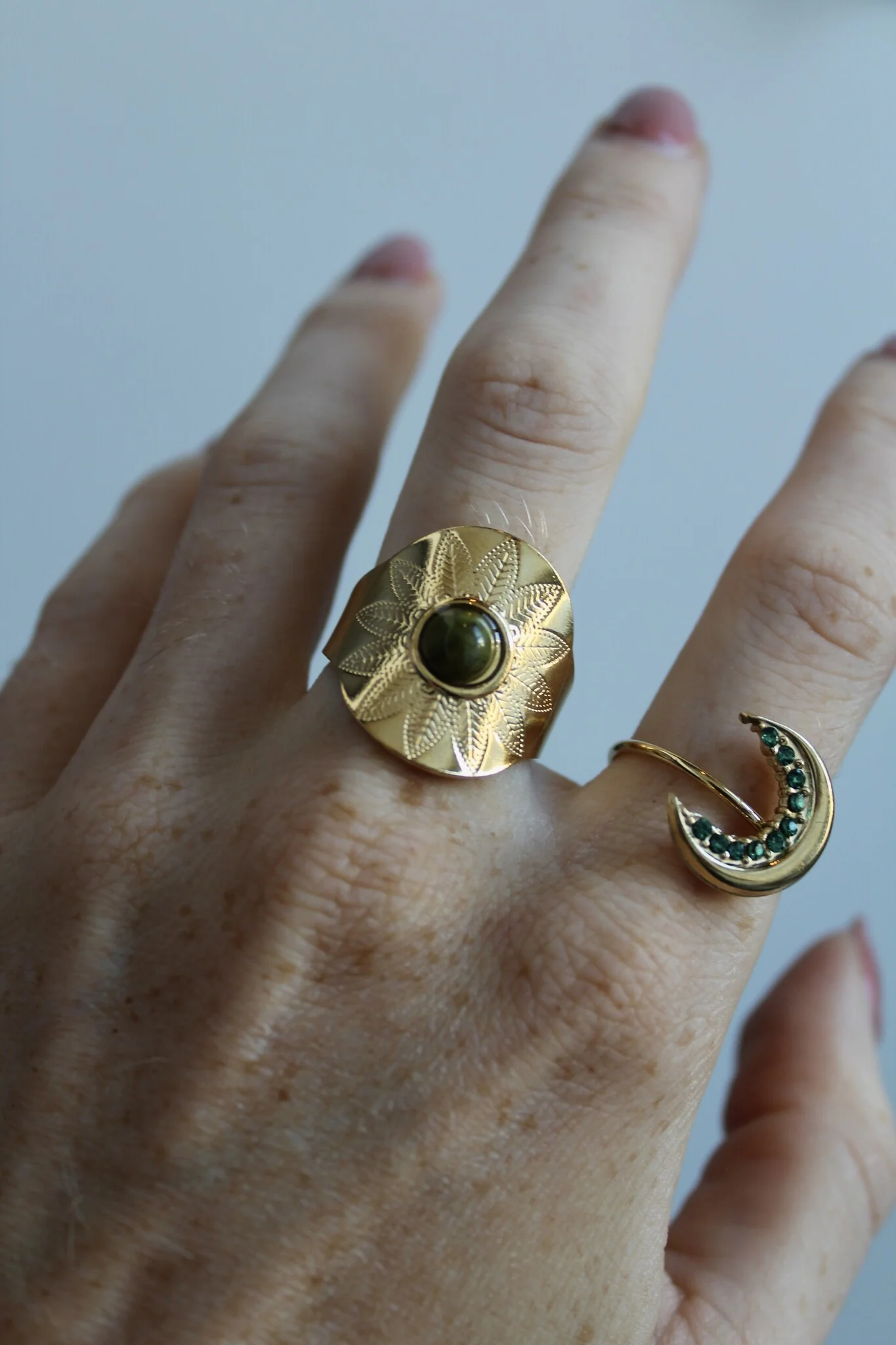 Nanne - Ring - Natural Stone - Stainless Steel - Adjustable - Image 7