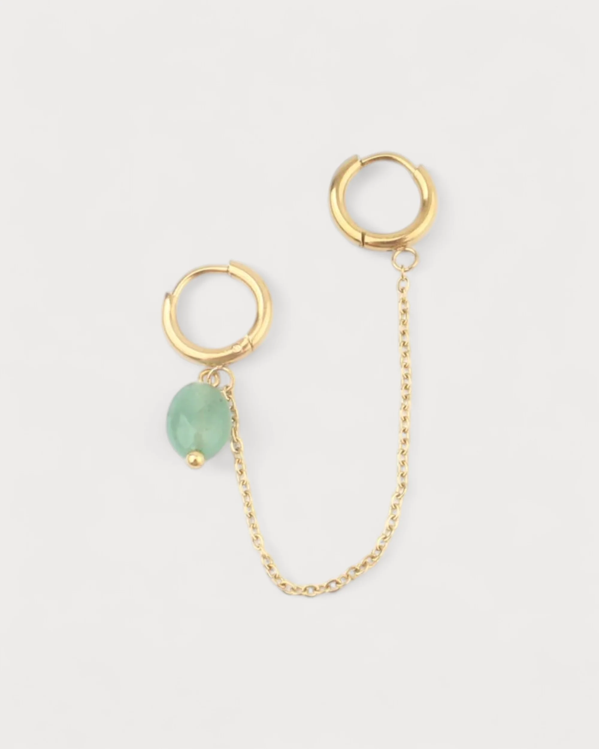 Natural stone - Double earring - Stainless Steel - Image 5