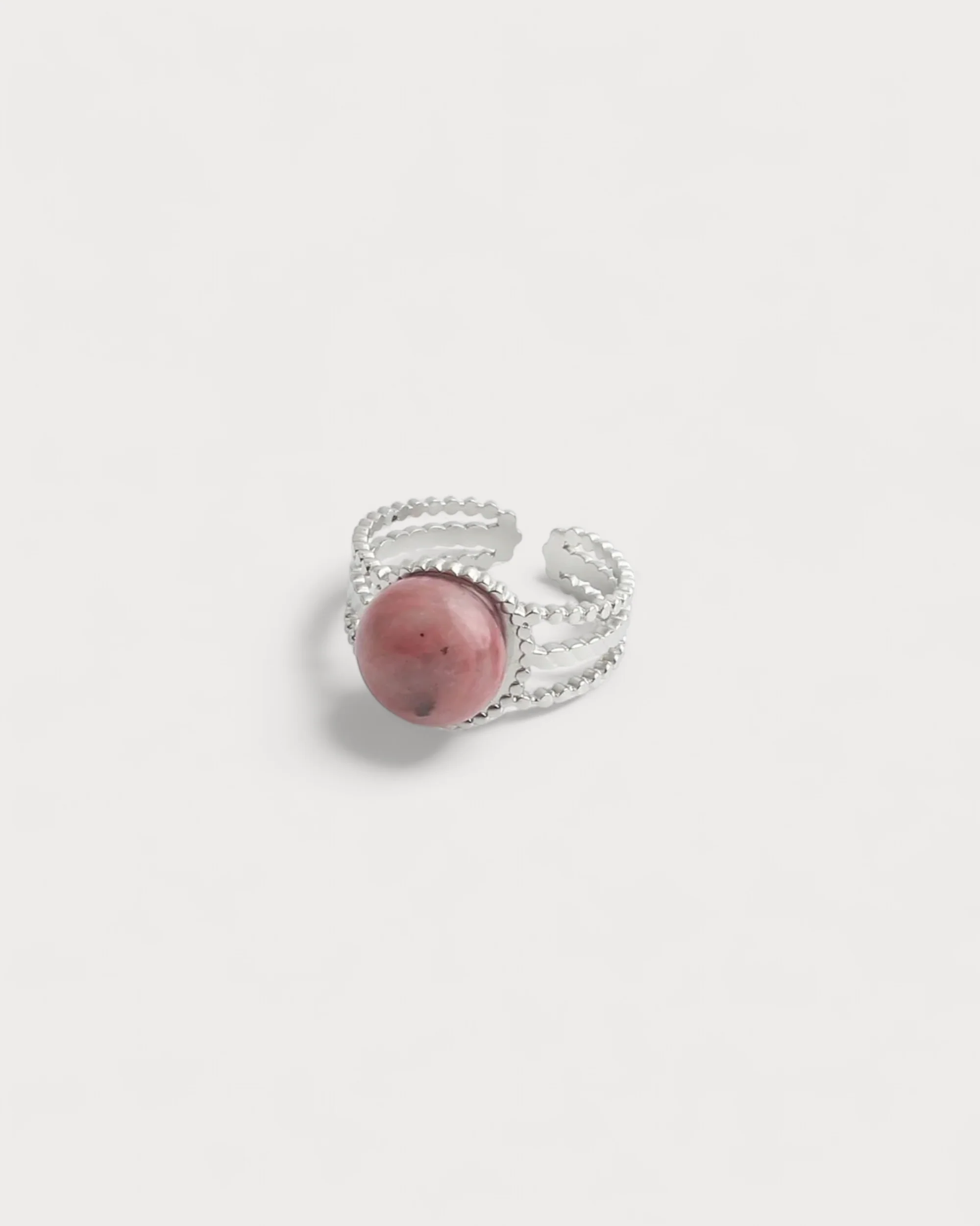Nikkie - Ring - Natural Stone - Stainless Steel - Adjustable - Image 10