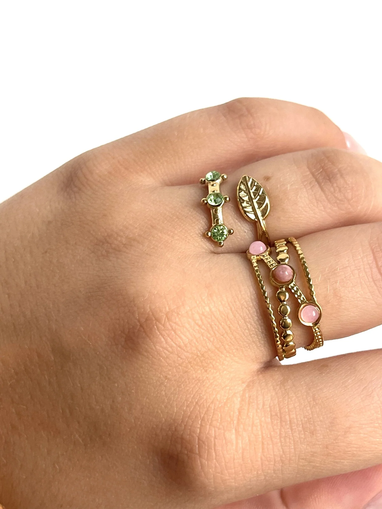Noelle - Ring - Natural Stone - Stainless Steel - Adjustable - Image 4