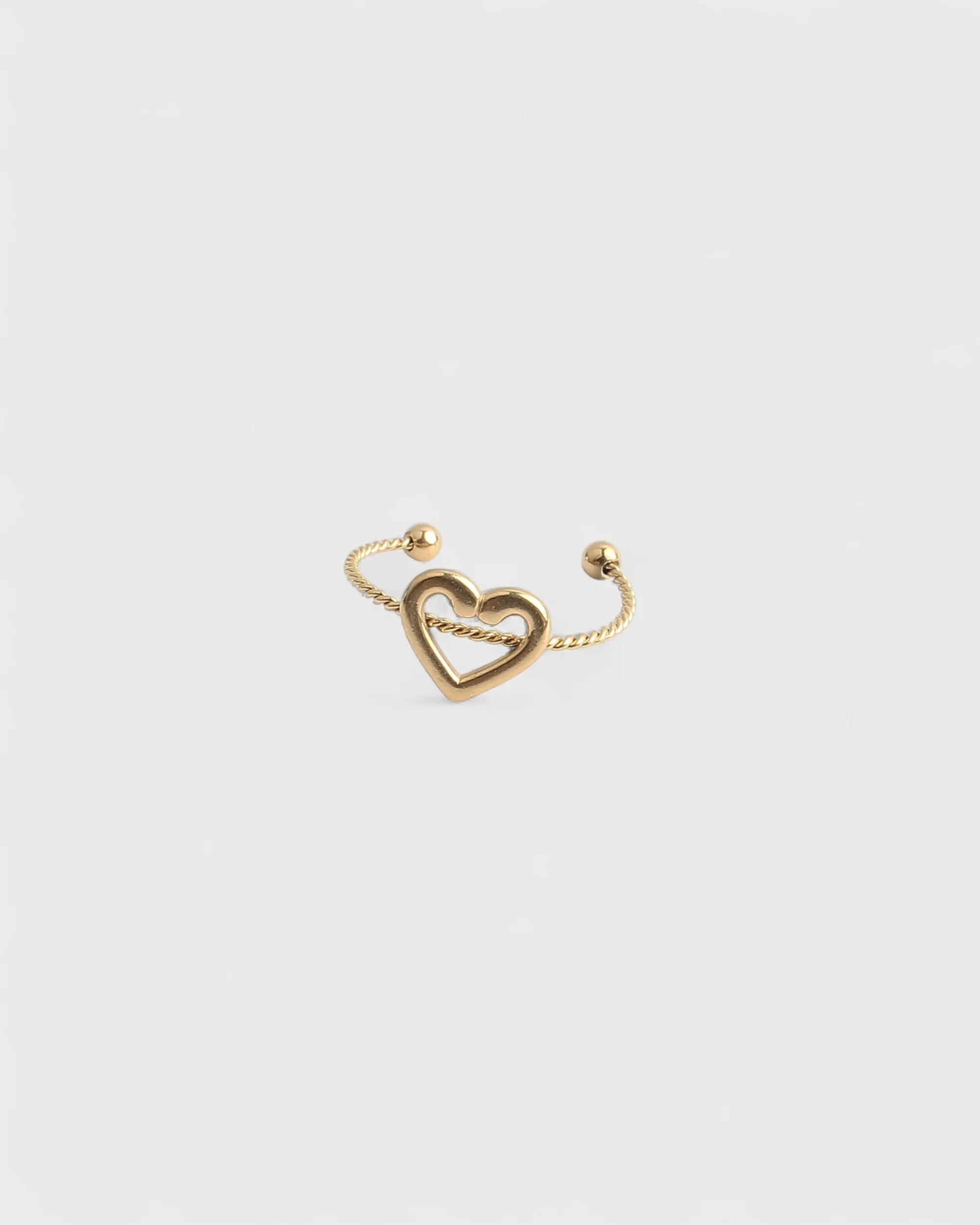 Open Heart - Ring - Stainless Steel - Adjustable