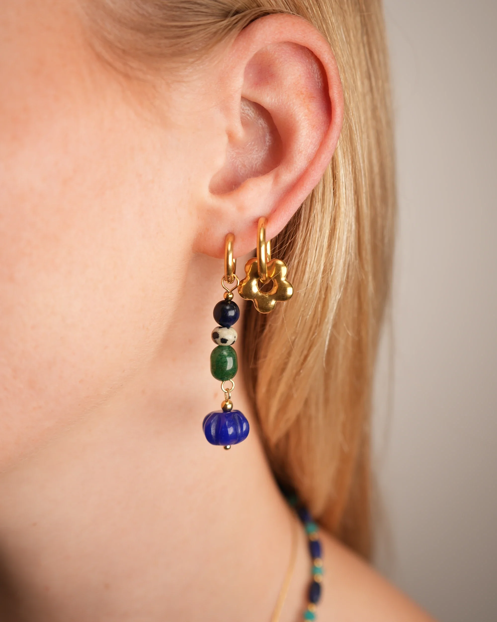 Orielle - Earrings - Natural Stone - Stainless Steel - Image 3