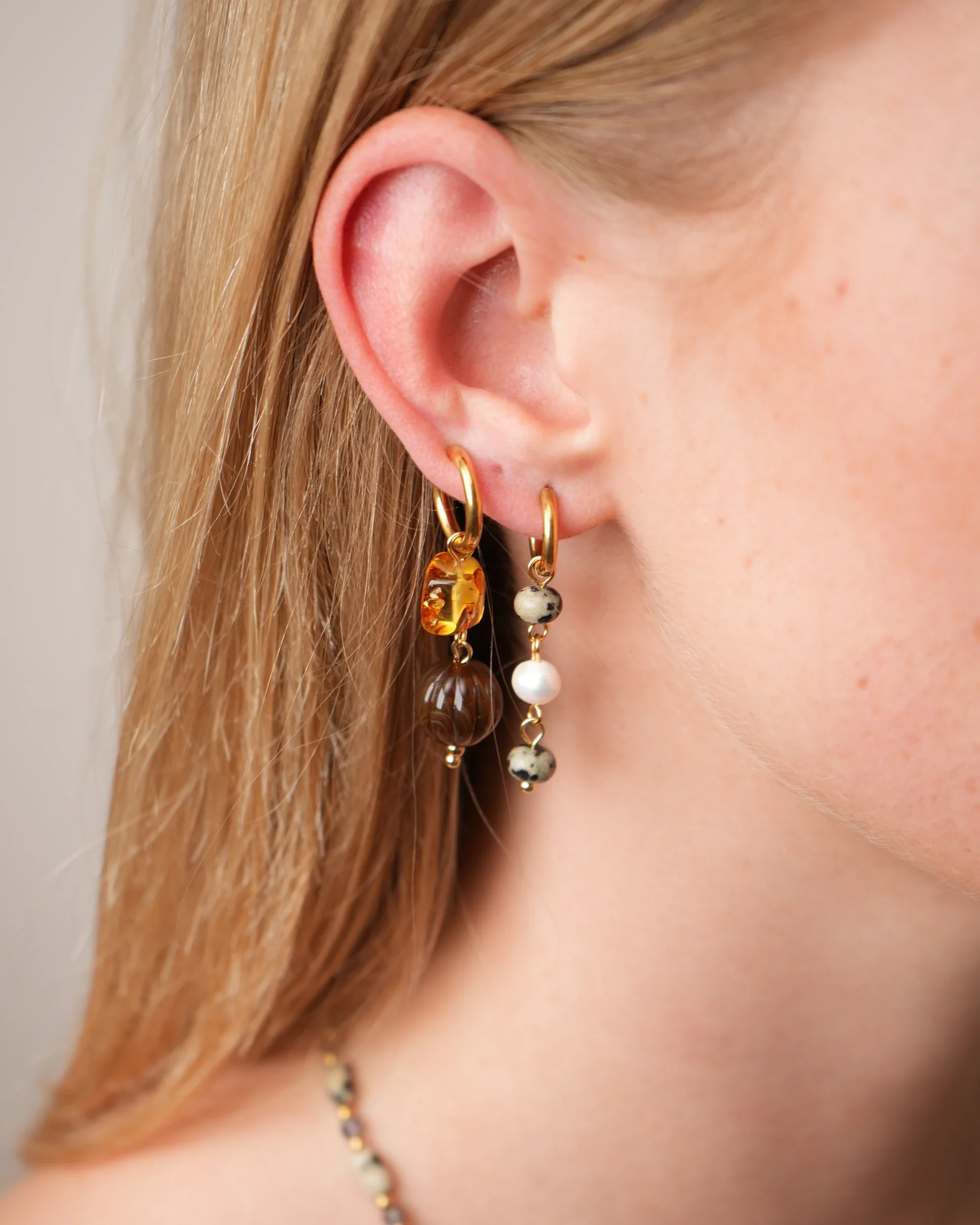Ova - Earrings - Natural Stone - Stainless Steel - Image 2