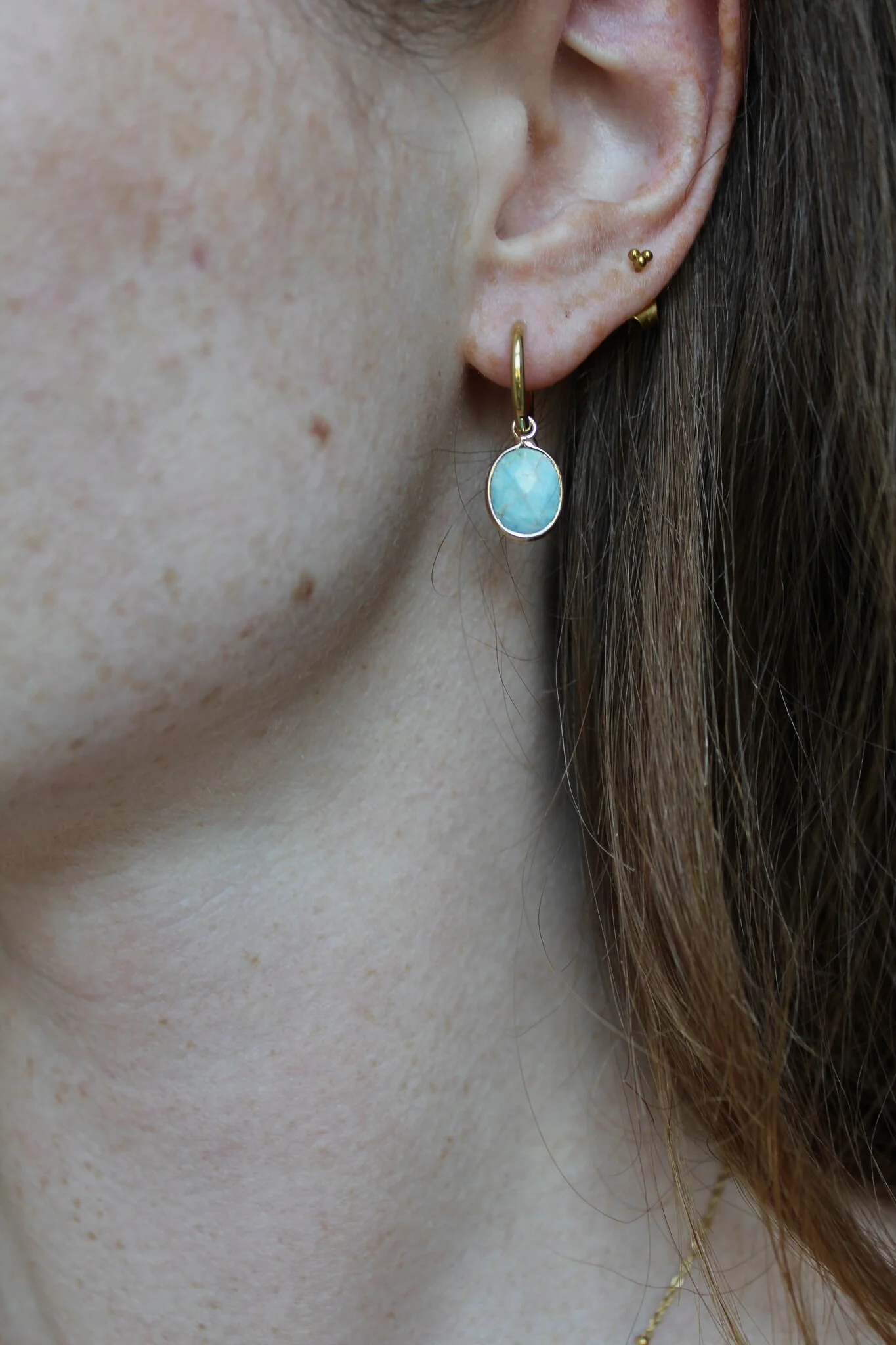 Ovally - Earrings - Natural Stone - Stainless Steel - Image 2