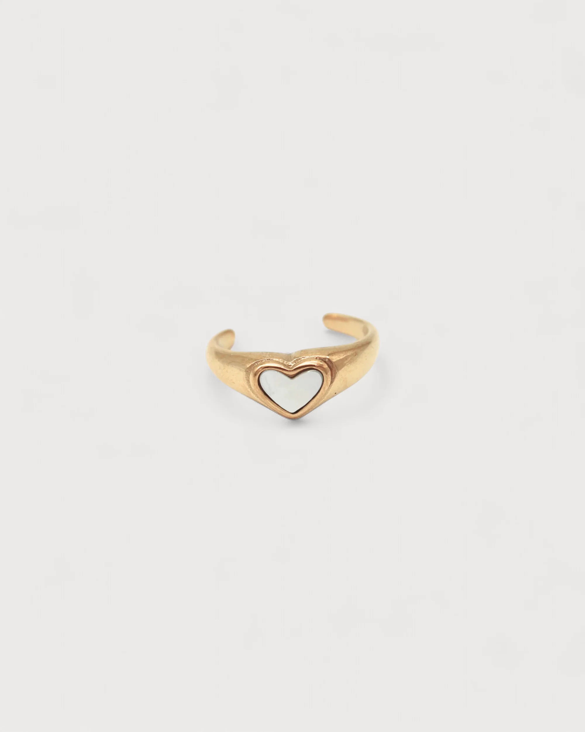 Pearl heart - Ring - Stainless Steel - Adjustable