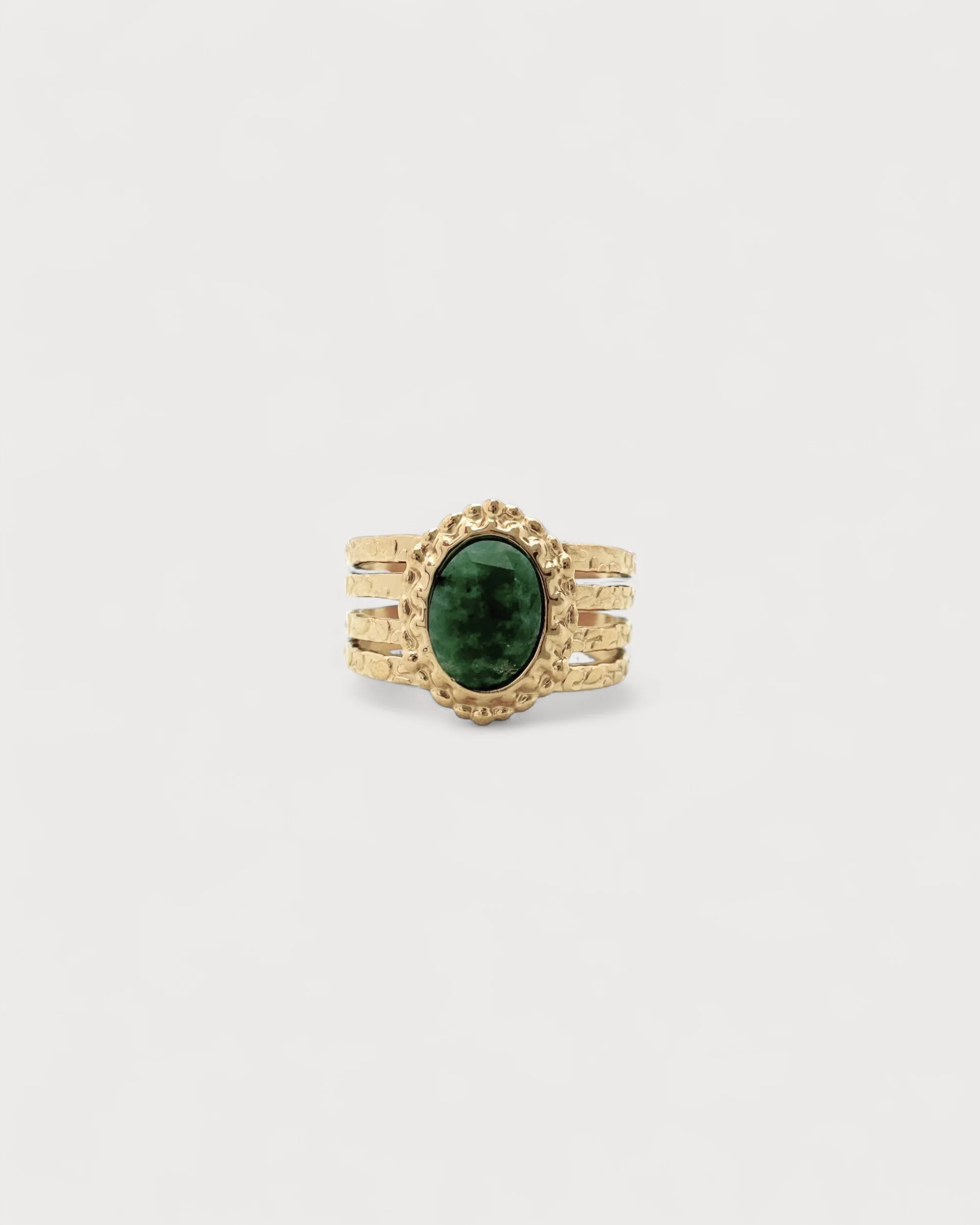 Rana - Ring - Natural Stone - Stainless Steel - Adjustable