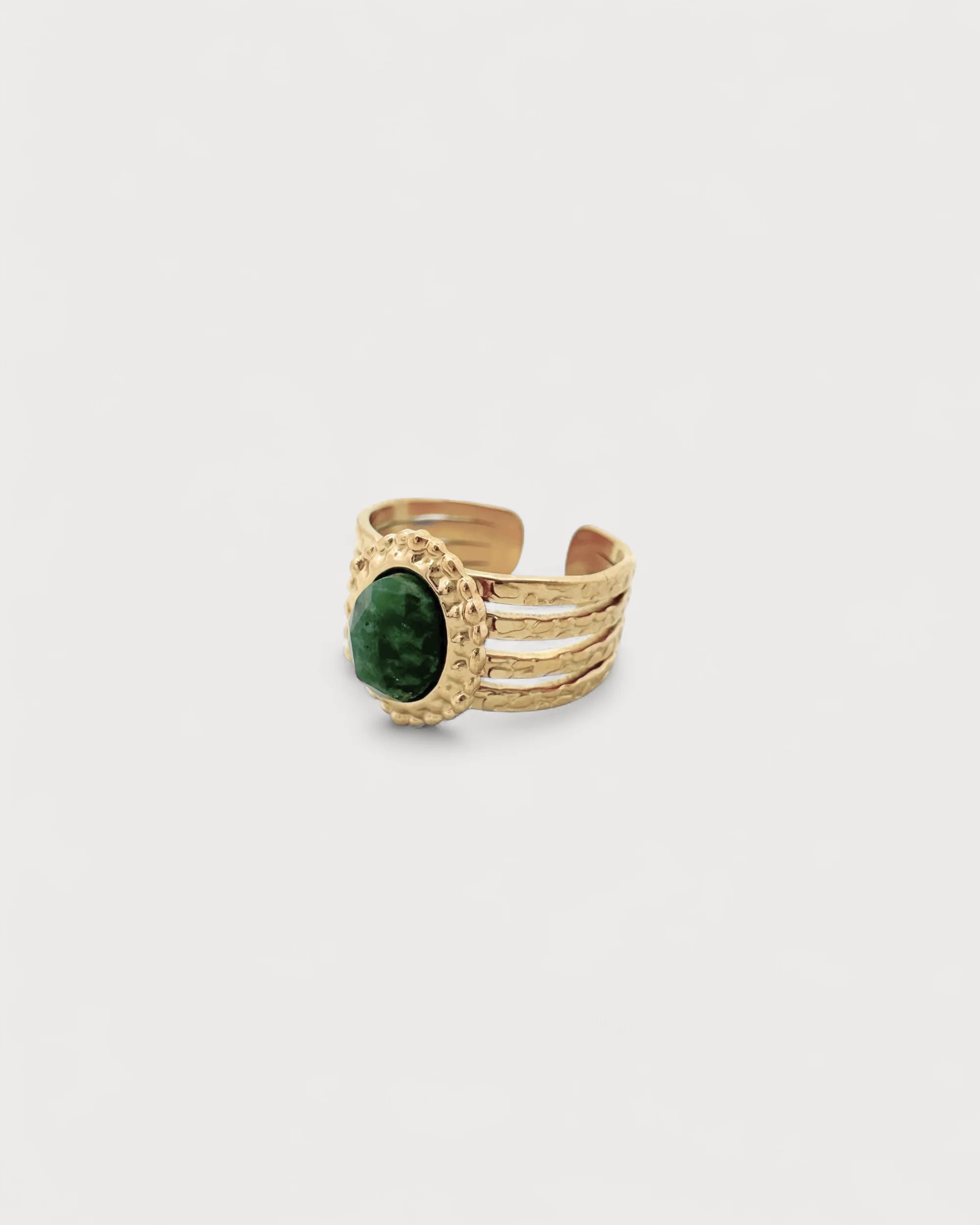 Rana - Ring - Natural Stone - Stainless Steel - Adjustable - Image 3