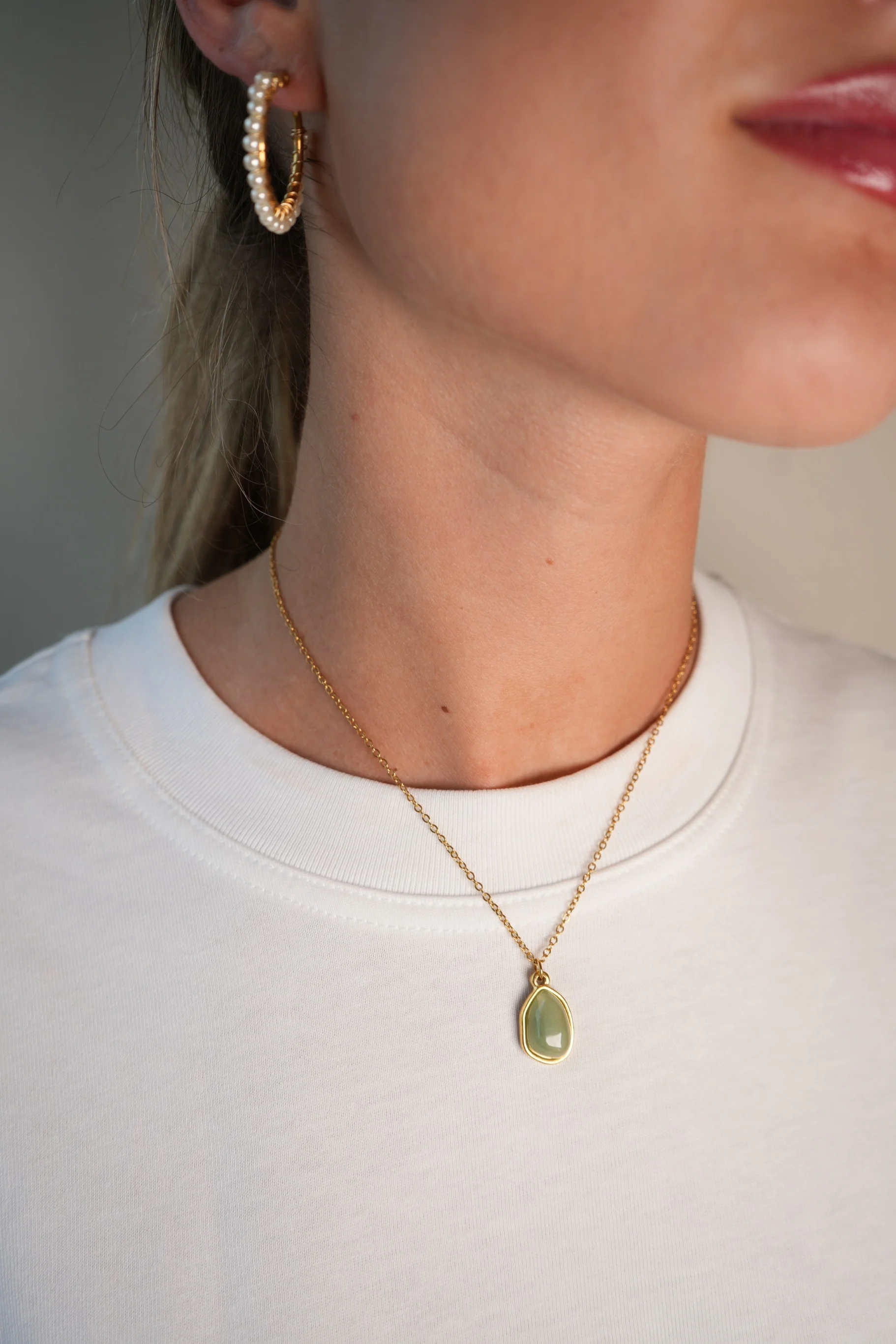 Raye - Necklace - Natural Stone - Stainless Steel - Image 2