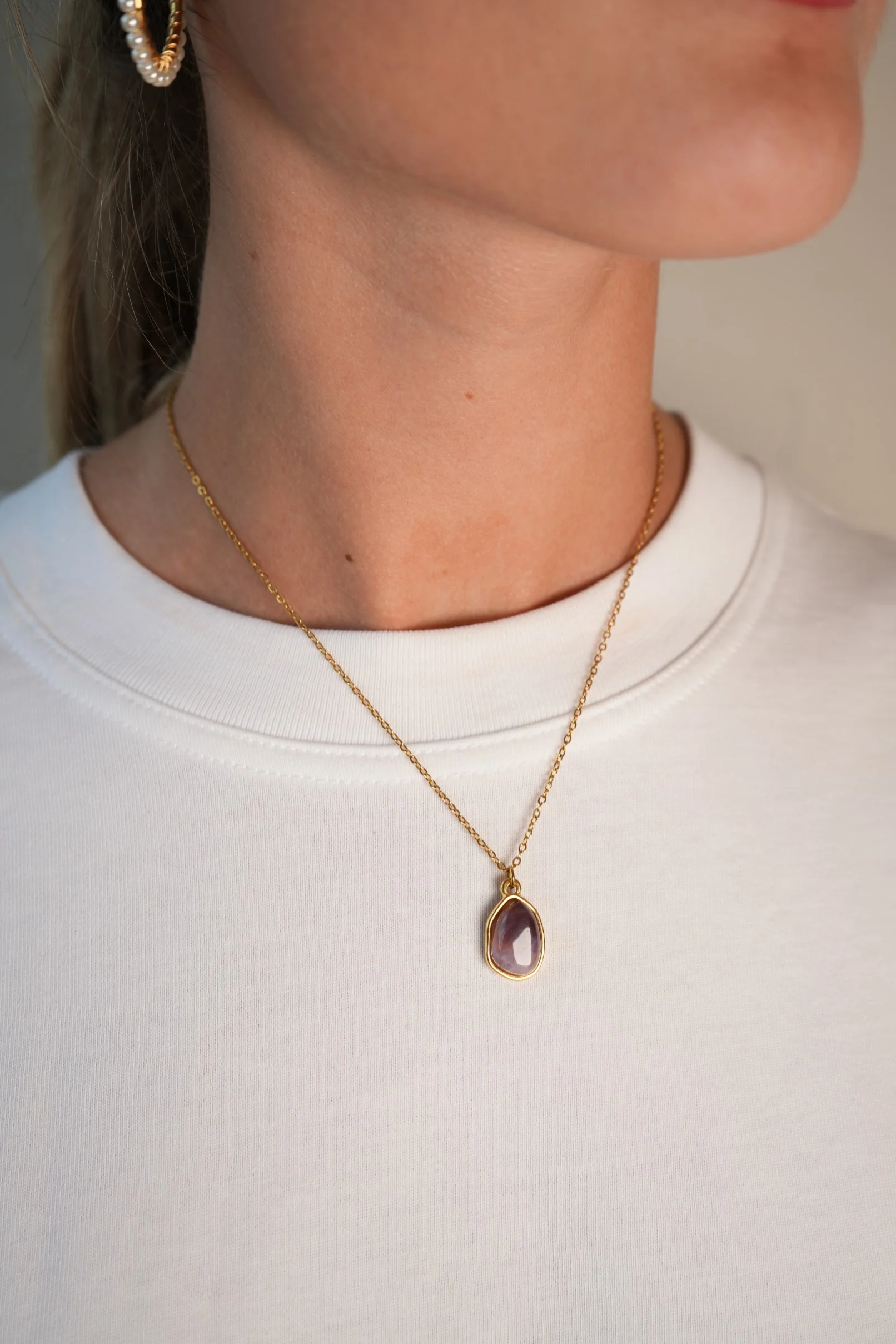 Raye - Necklace - Natural Stone - Stainless Steel - Image 4