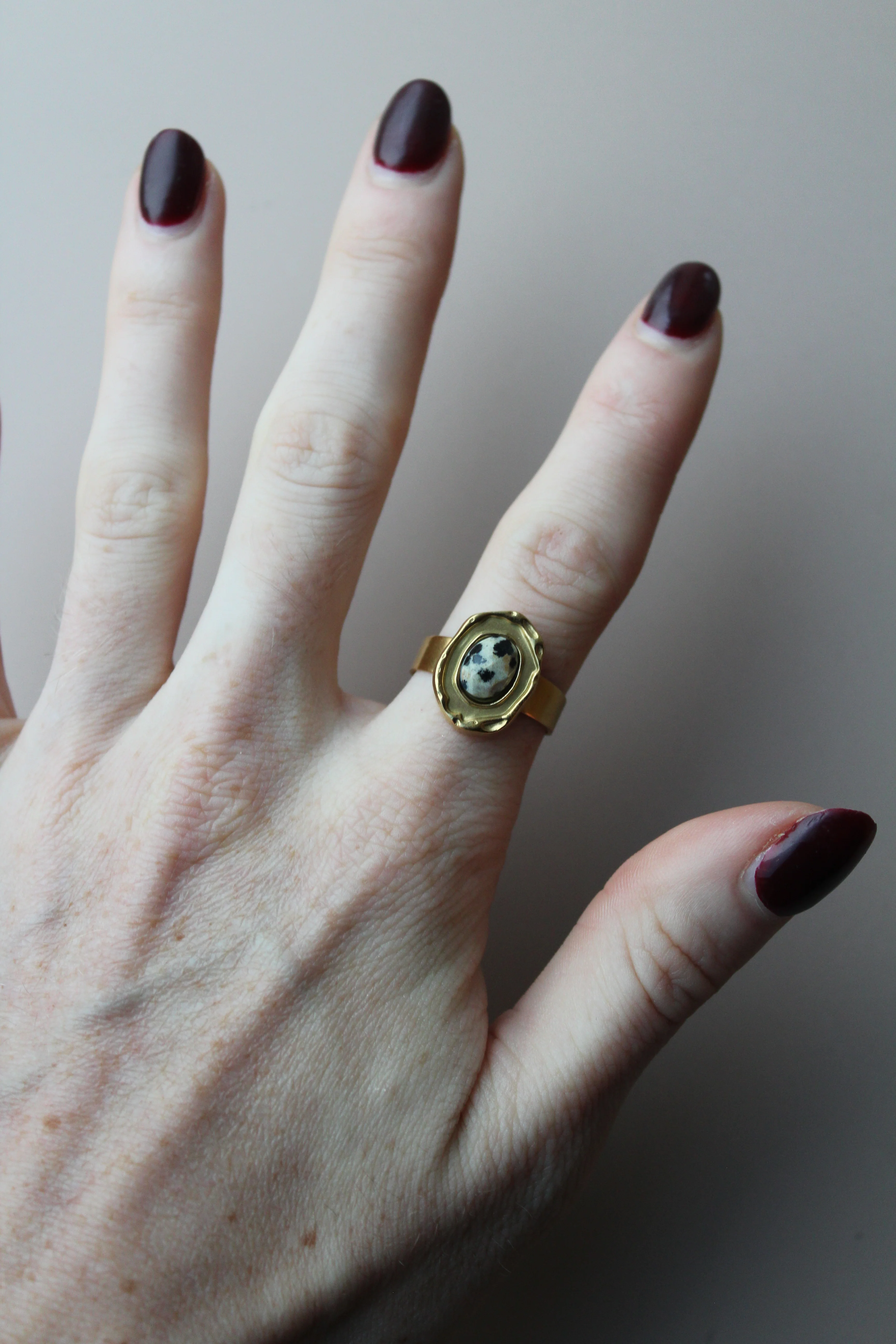 Salomé - Ring - Natural Stone - Stainless Steel - Adjustable - Image 5