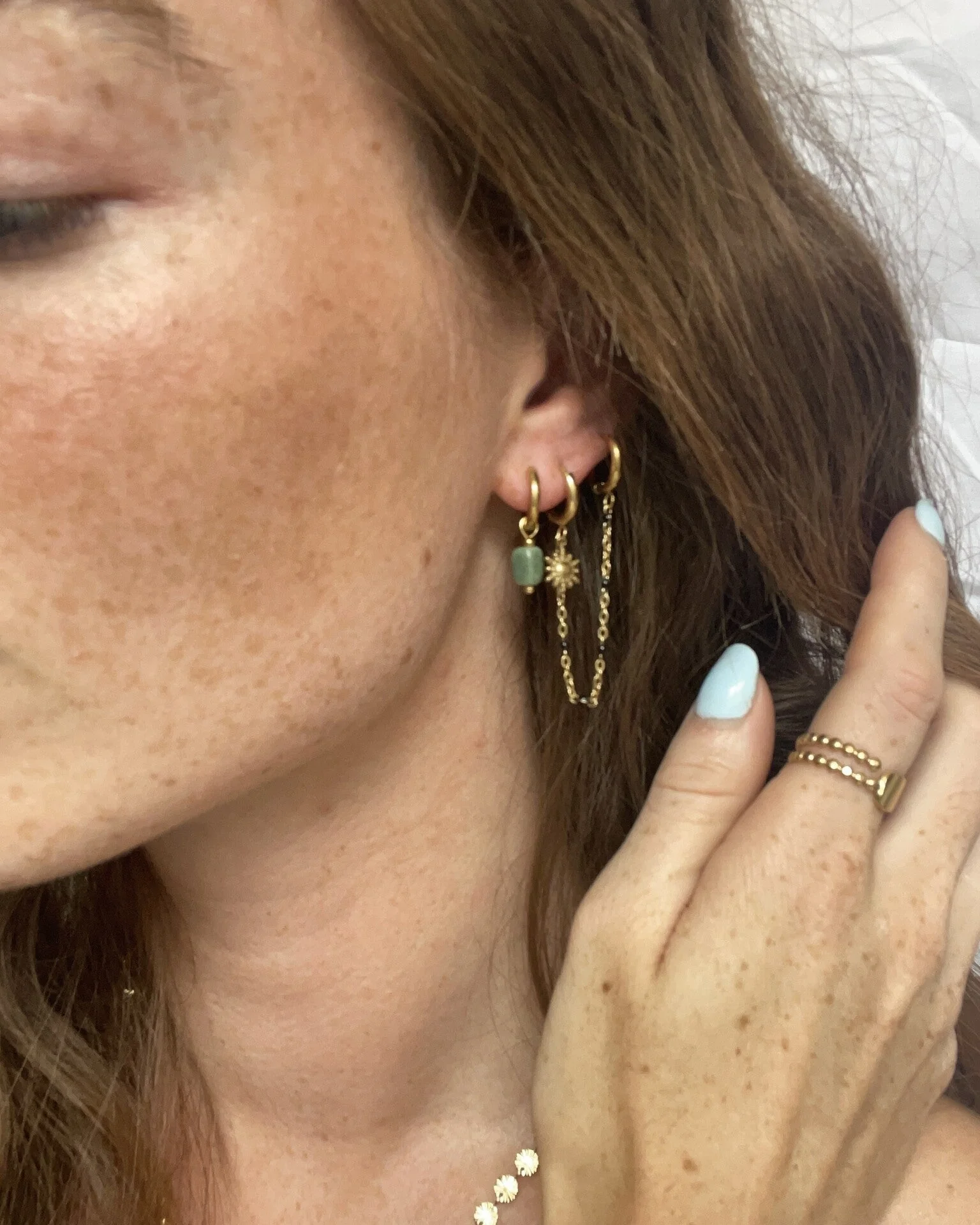 Sara - Earrings - Natural Stone - Stainless Steel - Image 2