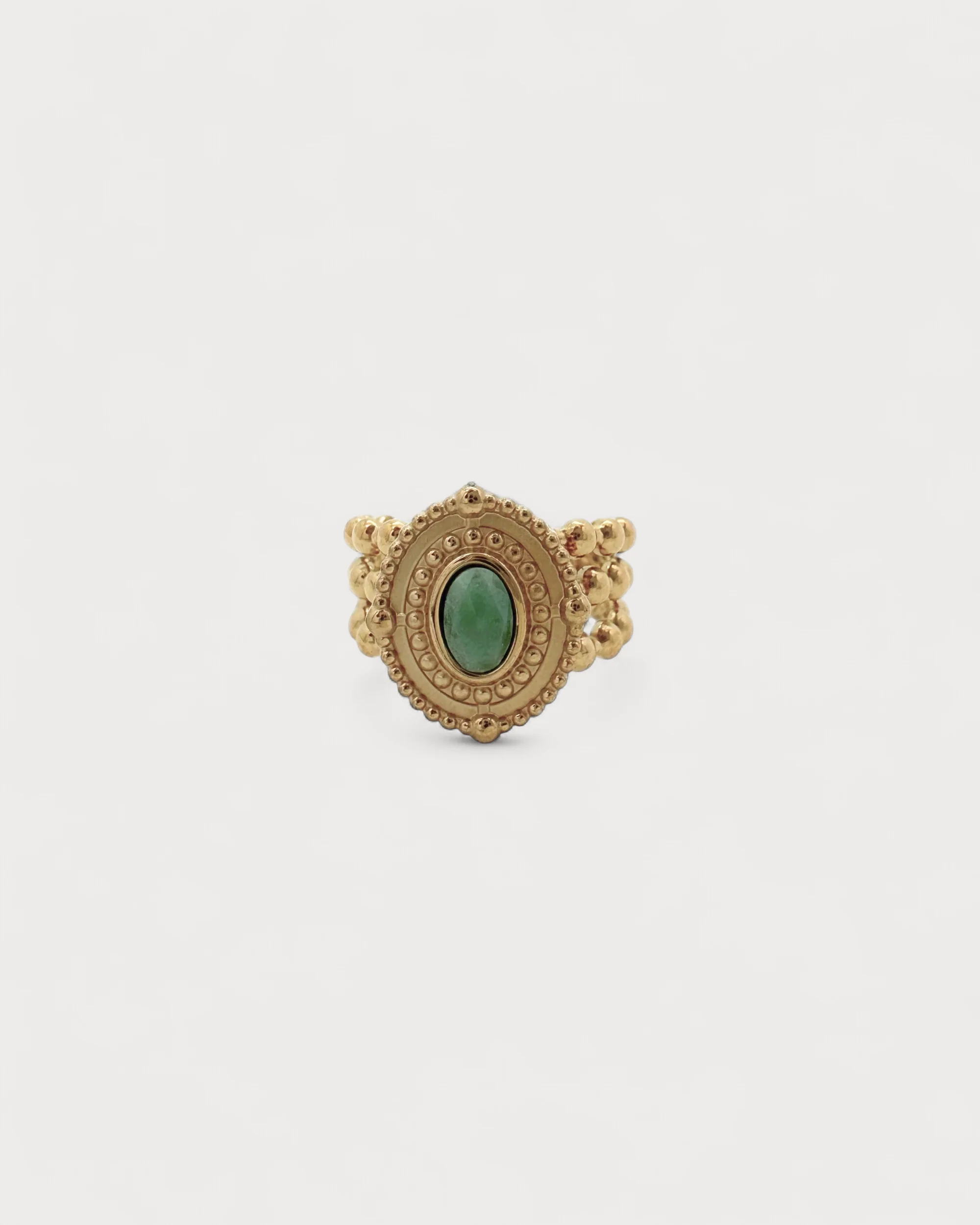 Senna - Ring - Natural Stone - Stainless Steel - Adjustable