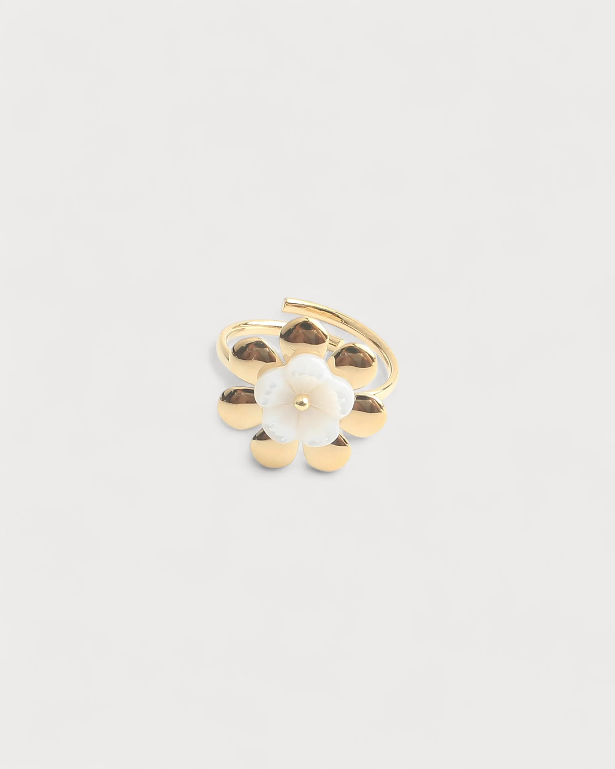 Shell Flower - Ring - Stainless Steel - Adjustable
