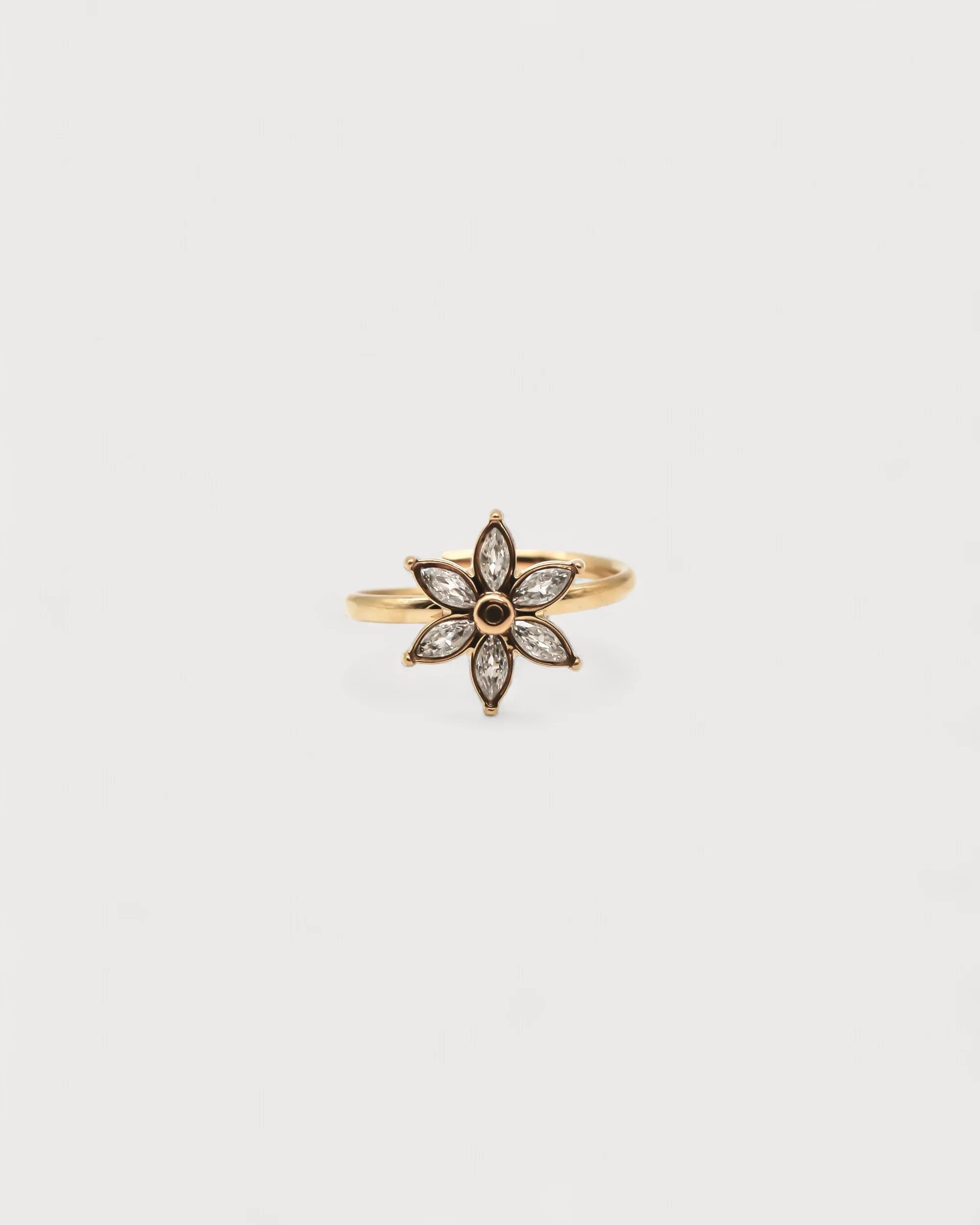 Shiny Flower - Ring - Stainless Steel - Adjustable