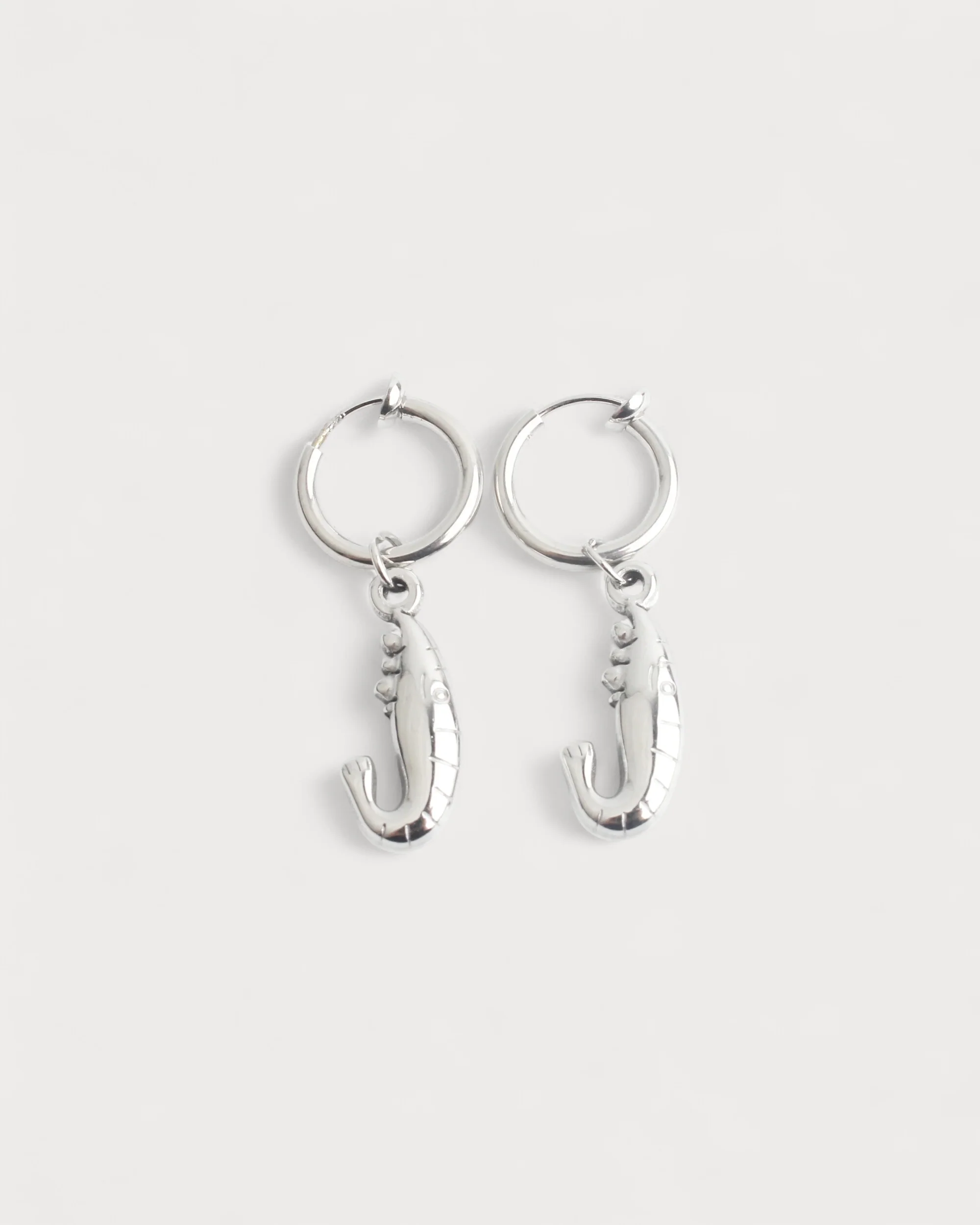 Shrimp - Earrings - Clip On - Stainless Steel - Image 3