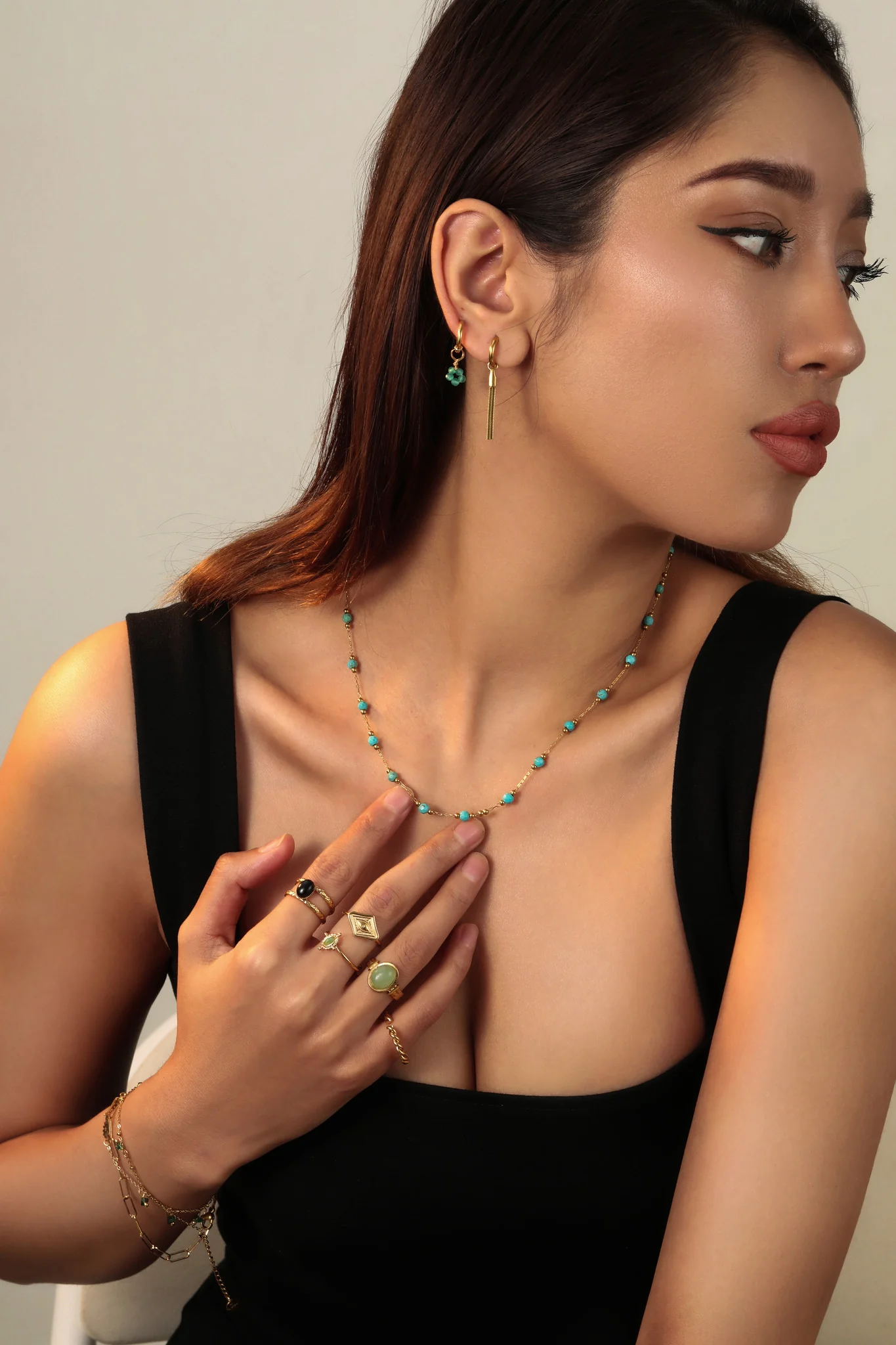 Sophia - Necklace - Natural Stone - Stainless Steel - Image 23