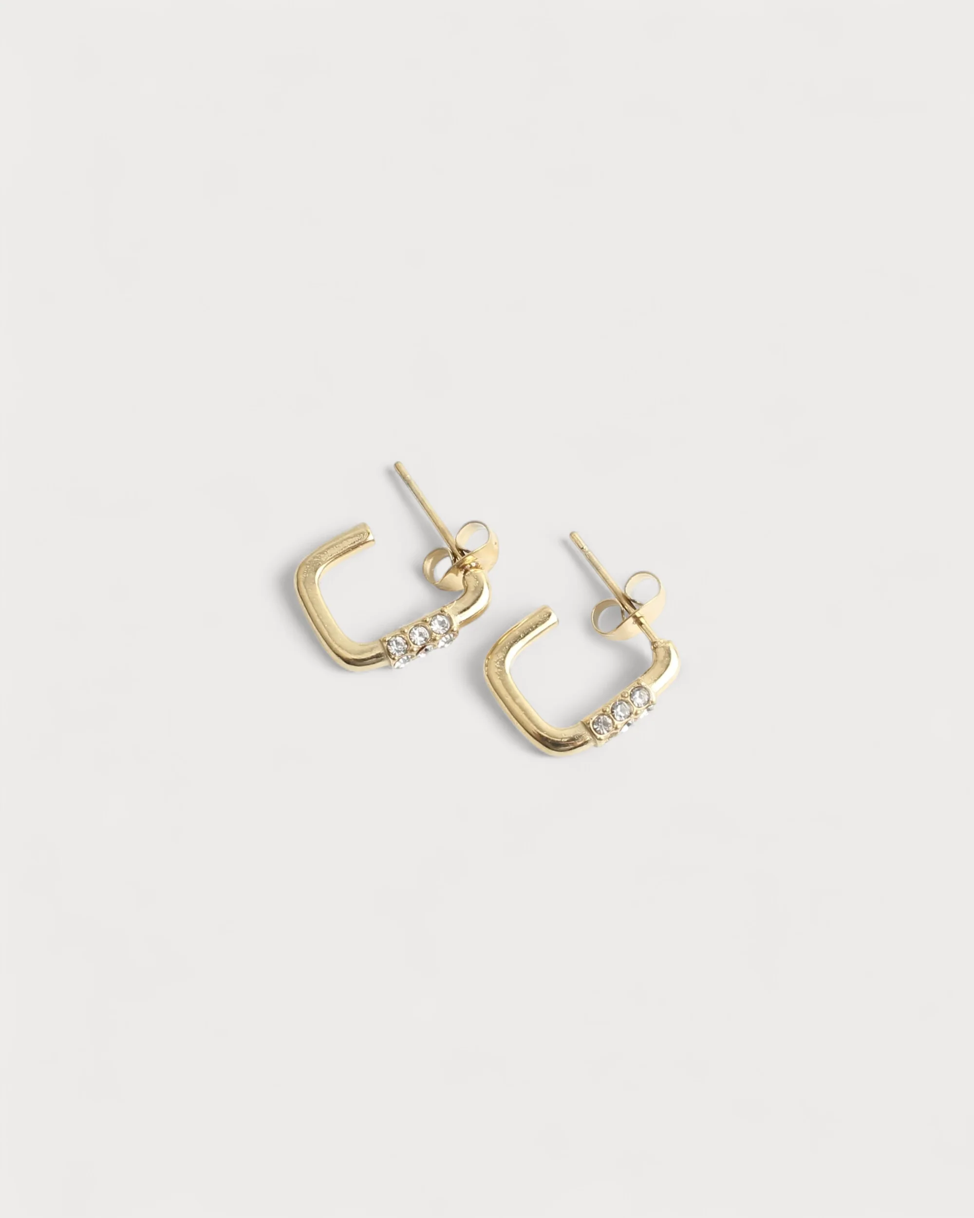 Square Glitter - Earrings - Stainless Steel