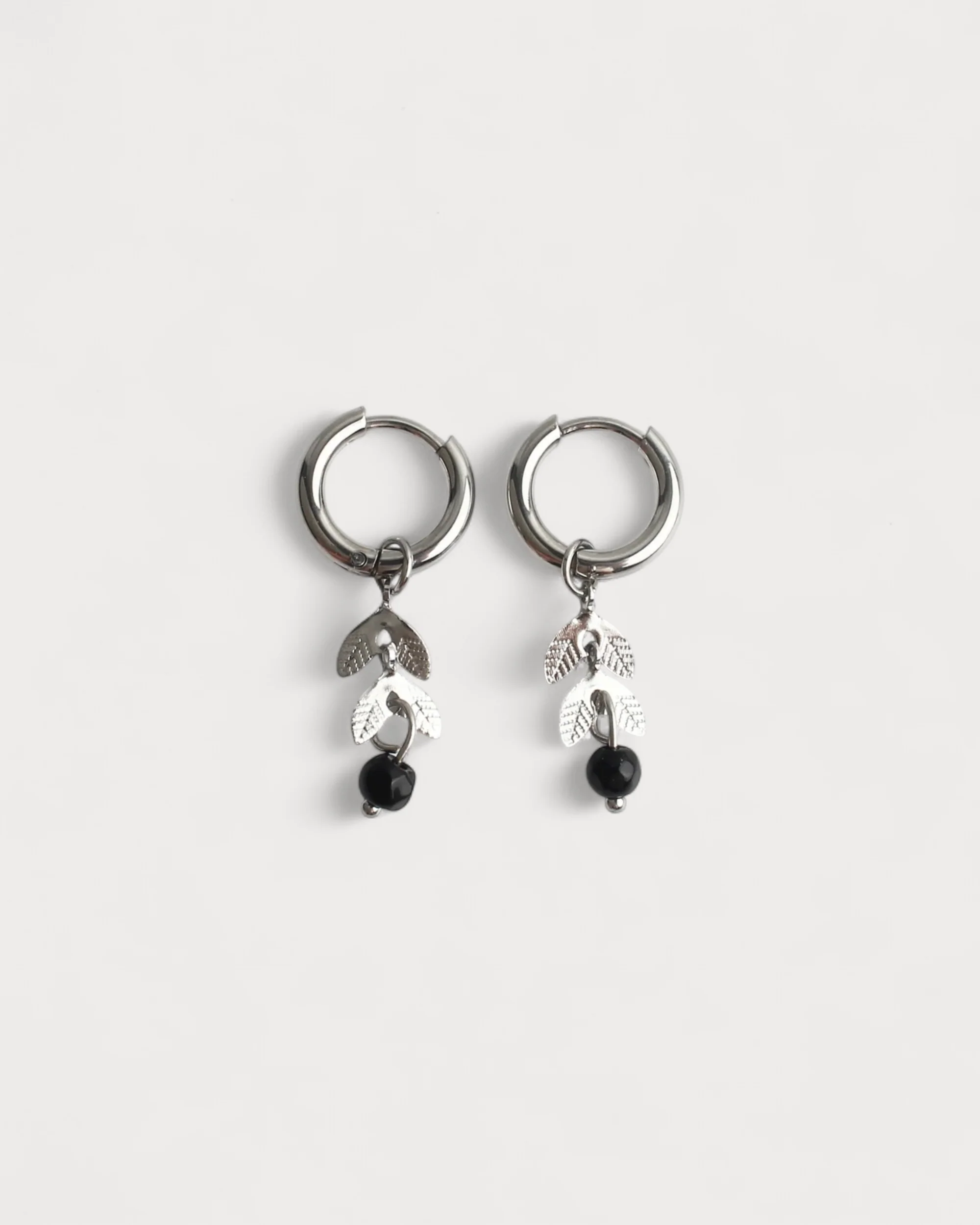 Stone Leaf - Earrings - Natural Stone - Stainless Steel - Image 9